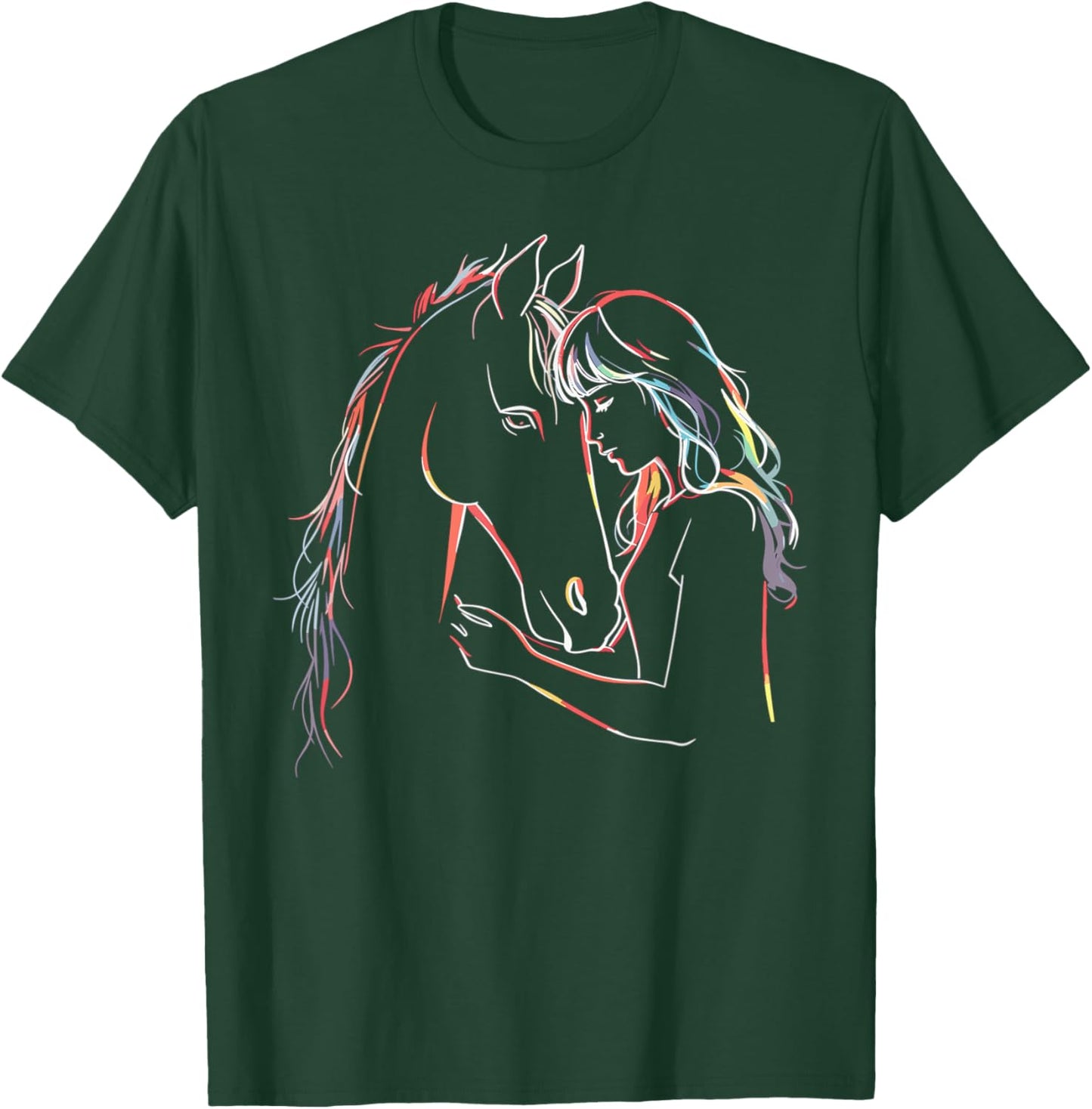 Horse Lover Horseback Riding Equestrian For Girls T-Shirt - T-Shirt | Forest