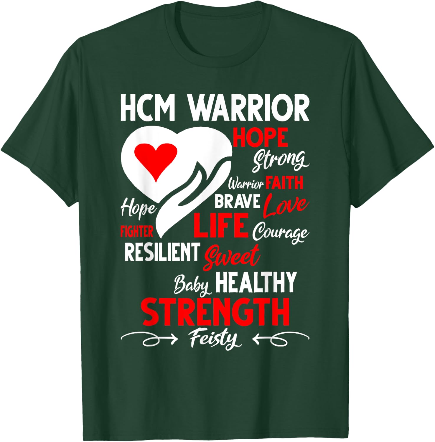 Hypertrophic Cardiomyopathy Raising Awareness HCM Warrior T-Shirt - T-Shirt | Forest