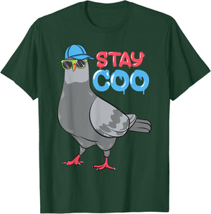 Bird Birding Pigeons Birds Cool Kids Funny Pigeon Stay Coo T-Shirt - T-Shirt | Forest