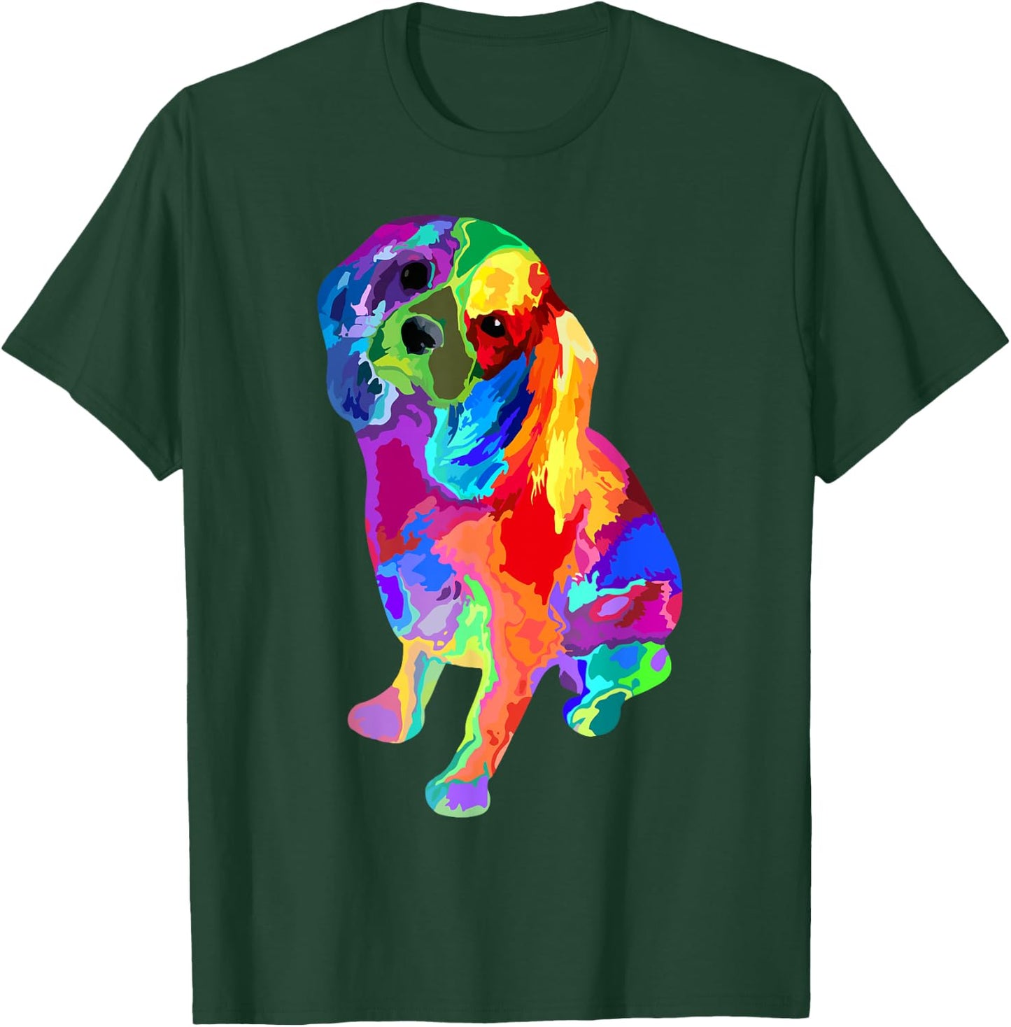 Dog Lover Gifts Cavalier King Charles Spaniel Colorful Dog T-Shirt - T-Shirt | Forest