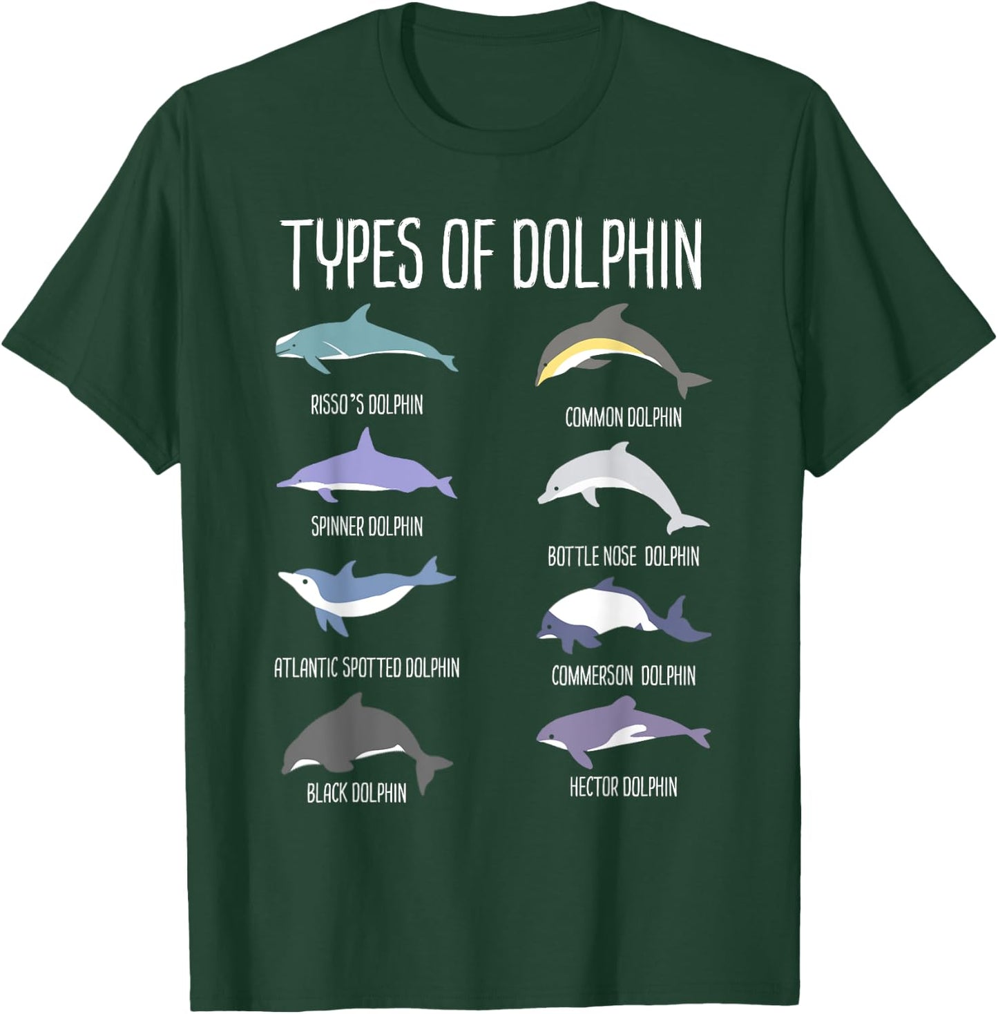 Types of Dolphin T-Shirt - T-Shirt | Forest