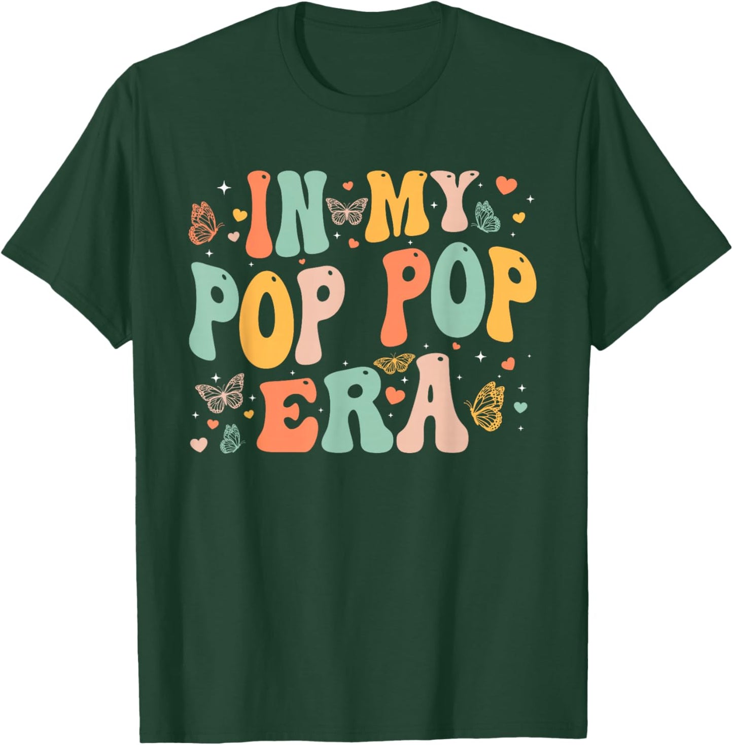 Retro Groovy In My Pop Pop Era Father's Day Men Dad Grandpa T-Shirt - T-Shirt | Forest