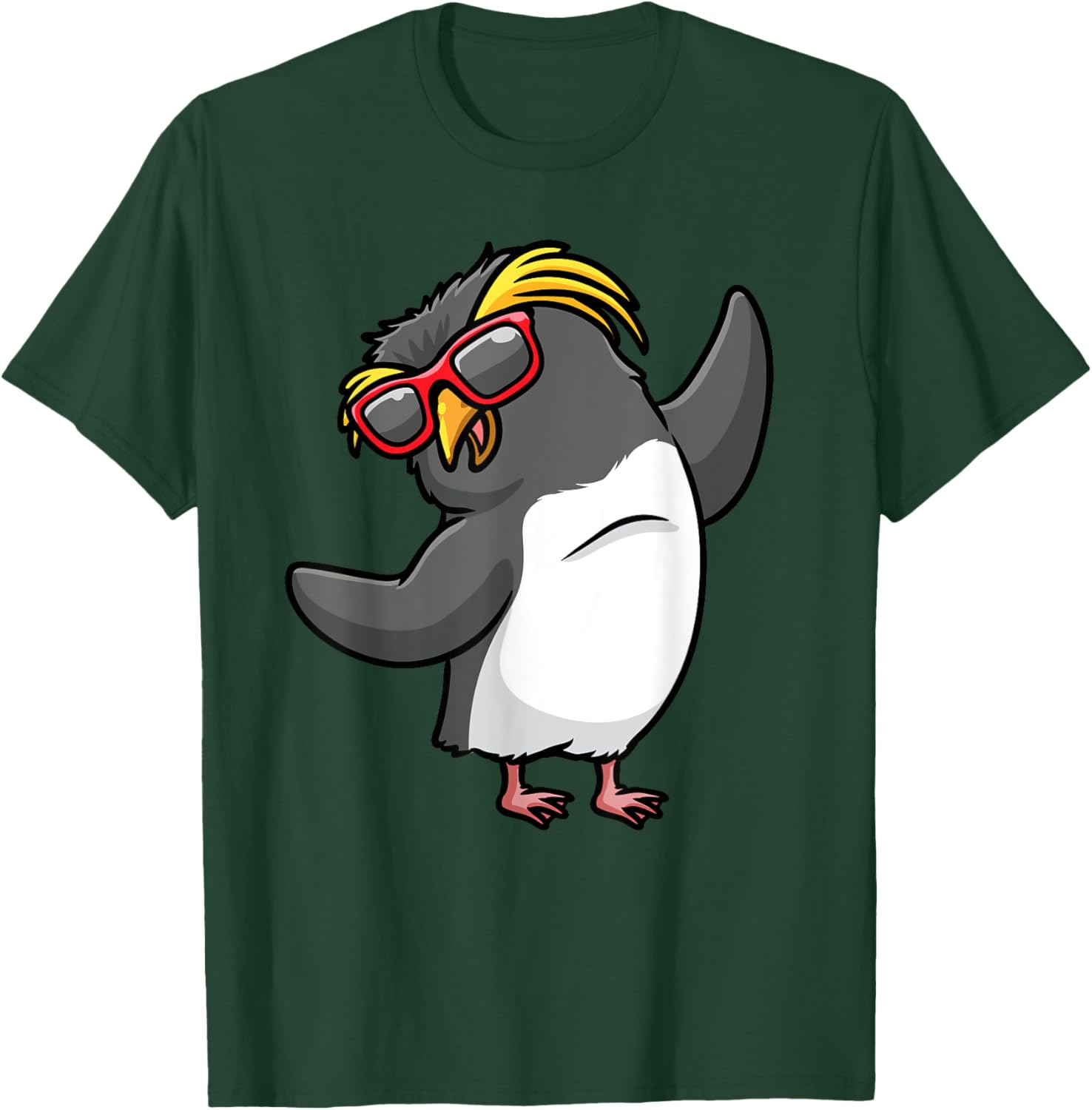 Dancing Northern Rockhopper Penguin Tristan Penguin T-Shirt - T-Shirt | Forest