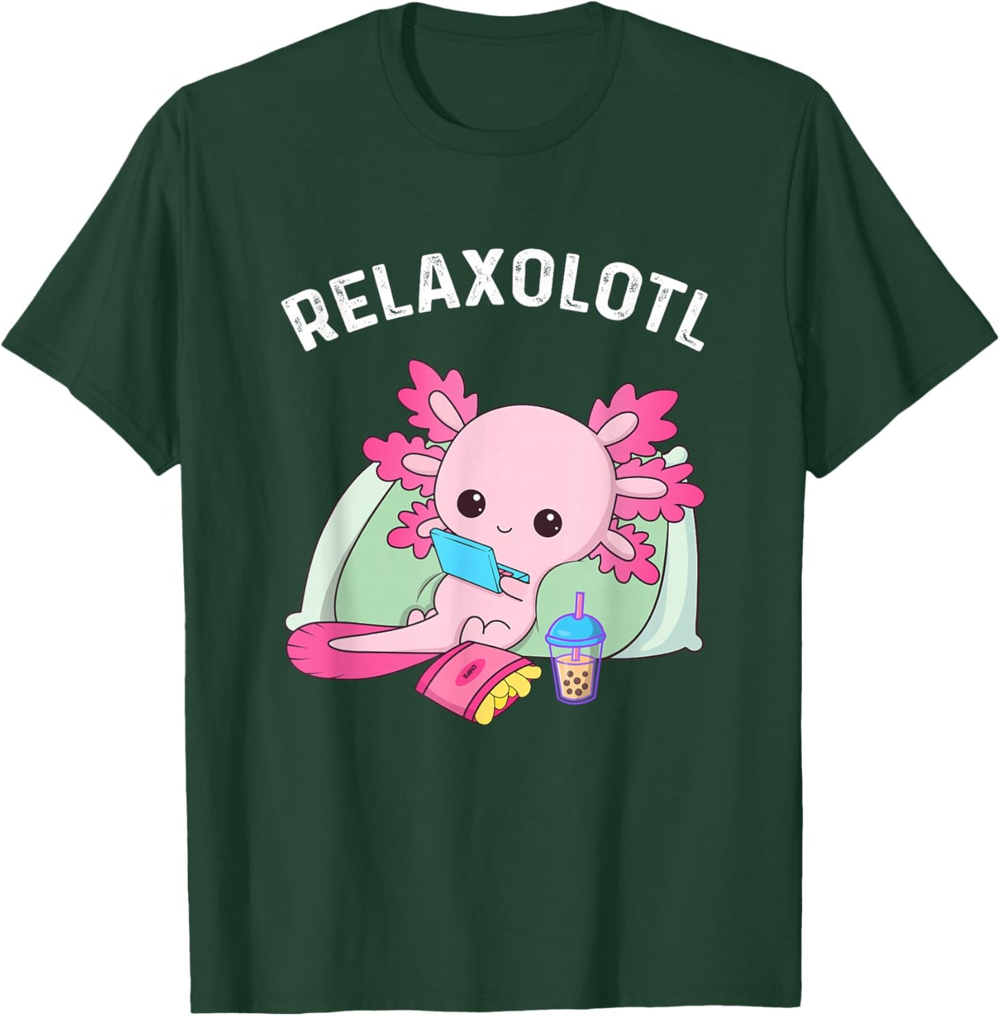 Cute Axolotl Lover Mexican Salamander Relaxolotl T-Shirt - T-Shirt | Forest