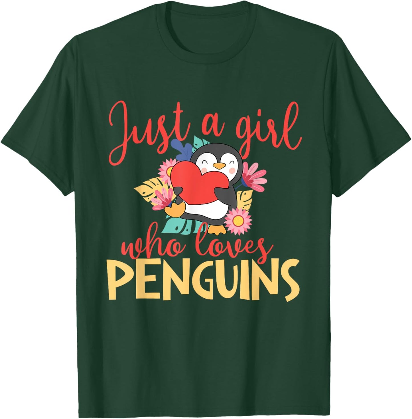 Just a Girl Who Loves Penguins - Penguin Lover Bird Watcher T-Shirt - T-Shirt | Forest