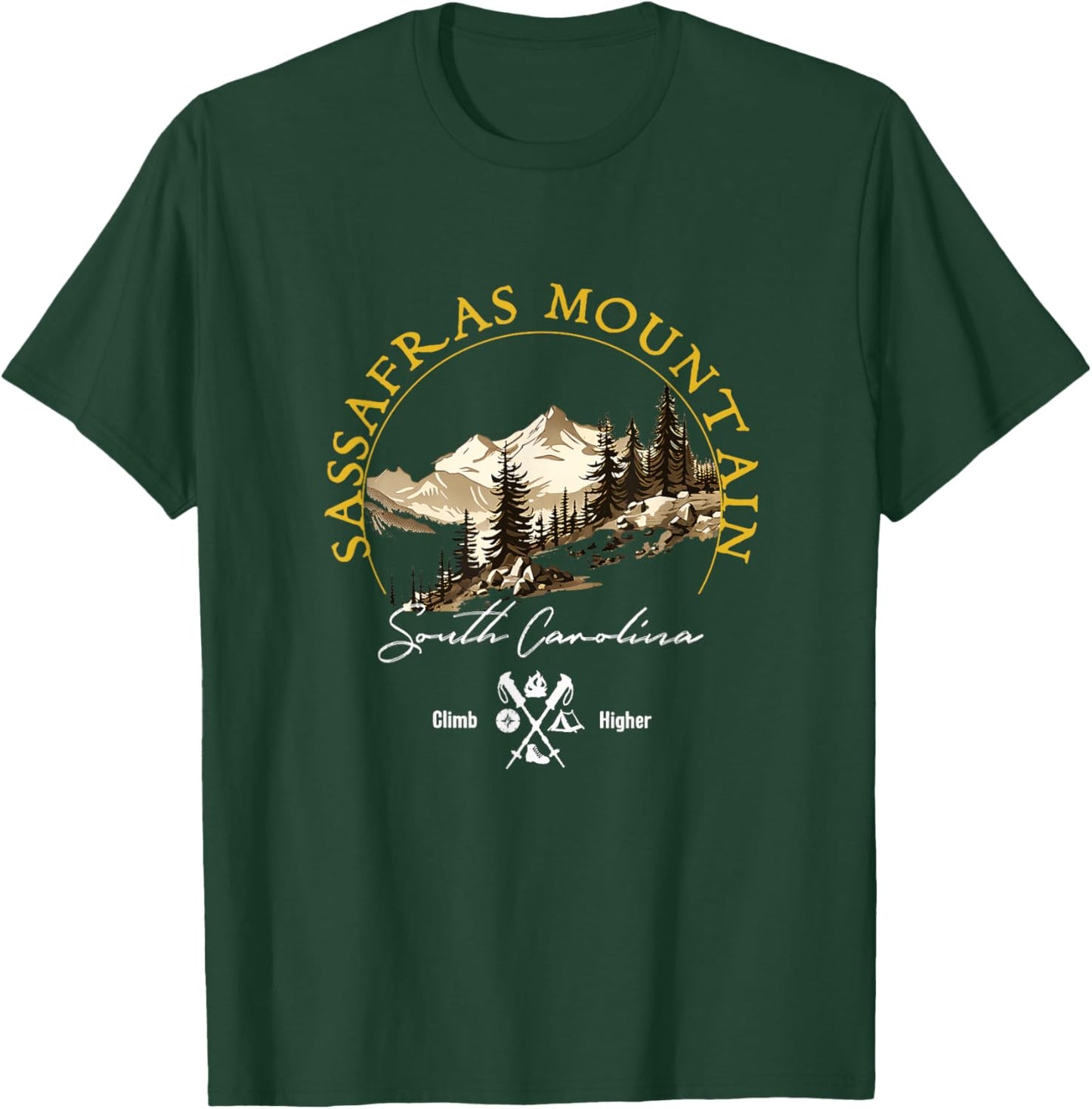 Sassafras Mountain Retro Vintage Apparel - Souvenir T-Shirt - T-Shirt | Forest