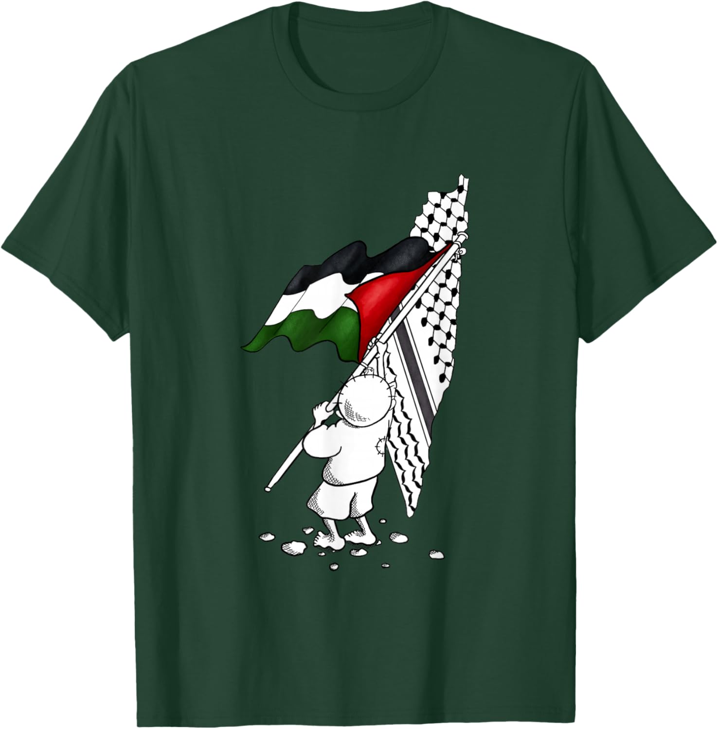 Palestine Free in Arabic Gaza Flag T-Shirt - T-Shirt | Forest