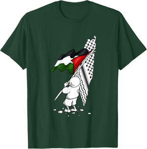Palestine Free in Arabic Gaza Flag T-Shirt - T-Shirt | Forest