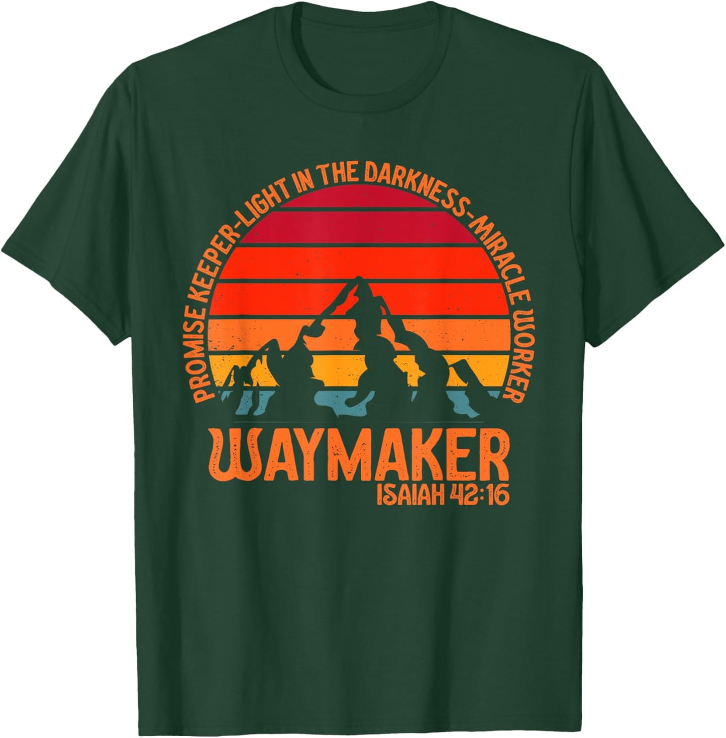 Waymaker Vintage Promise Keeper Miracle Worker Christian T-Shirt - T-Shirt | Forest