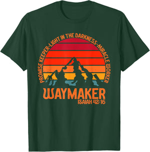 Waymaker Vintage Promise Keeper Miracle Worker Christian T-Shirt - T-Shirt | Forest