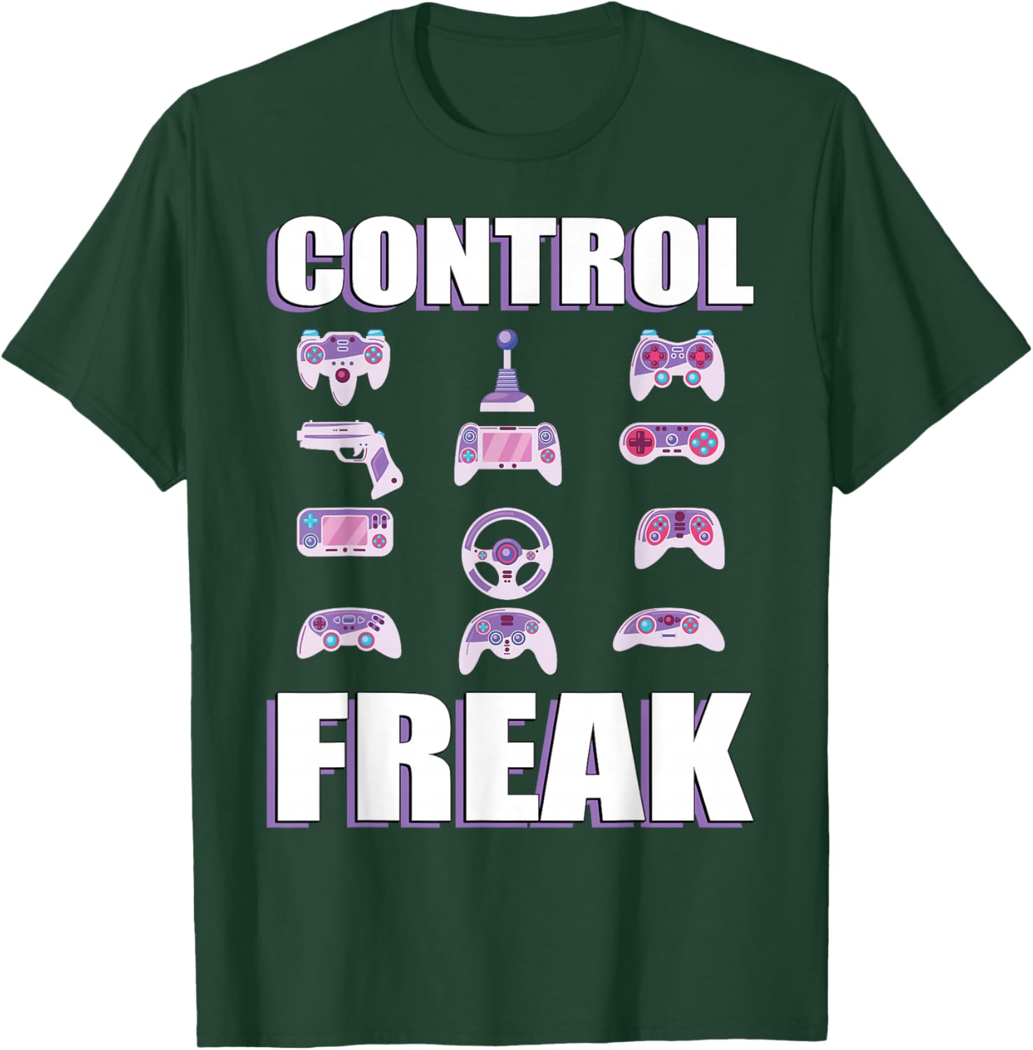 Gamer Control Freak Funny Gaming T-Shirt - T-Shirt | Forest