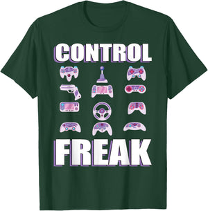 Gamer Control Freak Funny Gaming T-Shirt - T-Shirt | Forest