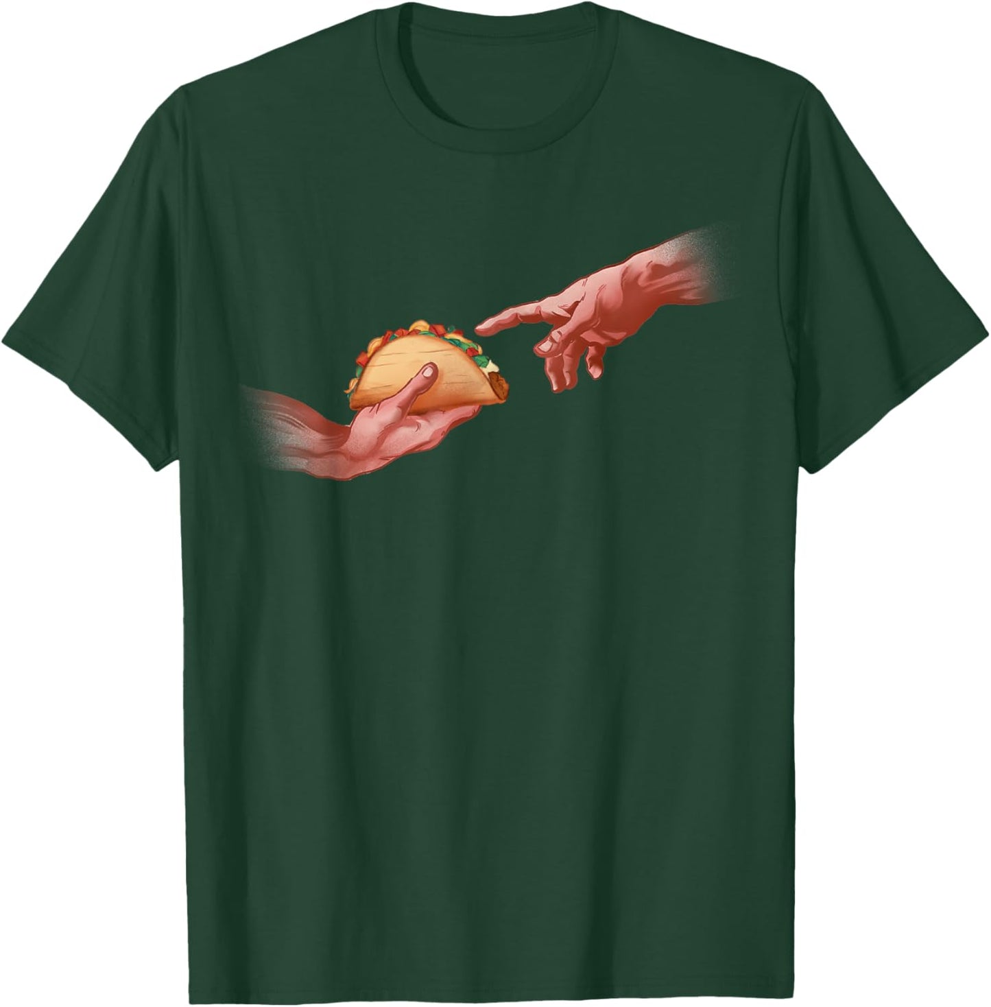 Funny Taco Creation God Hand Tacos Humor Food T-Shirt - T-Shirt | Forest