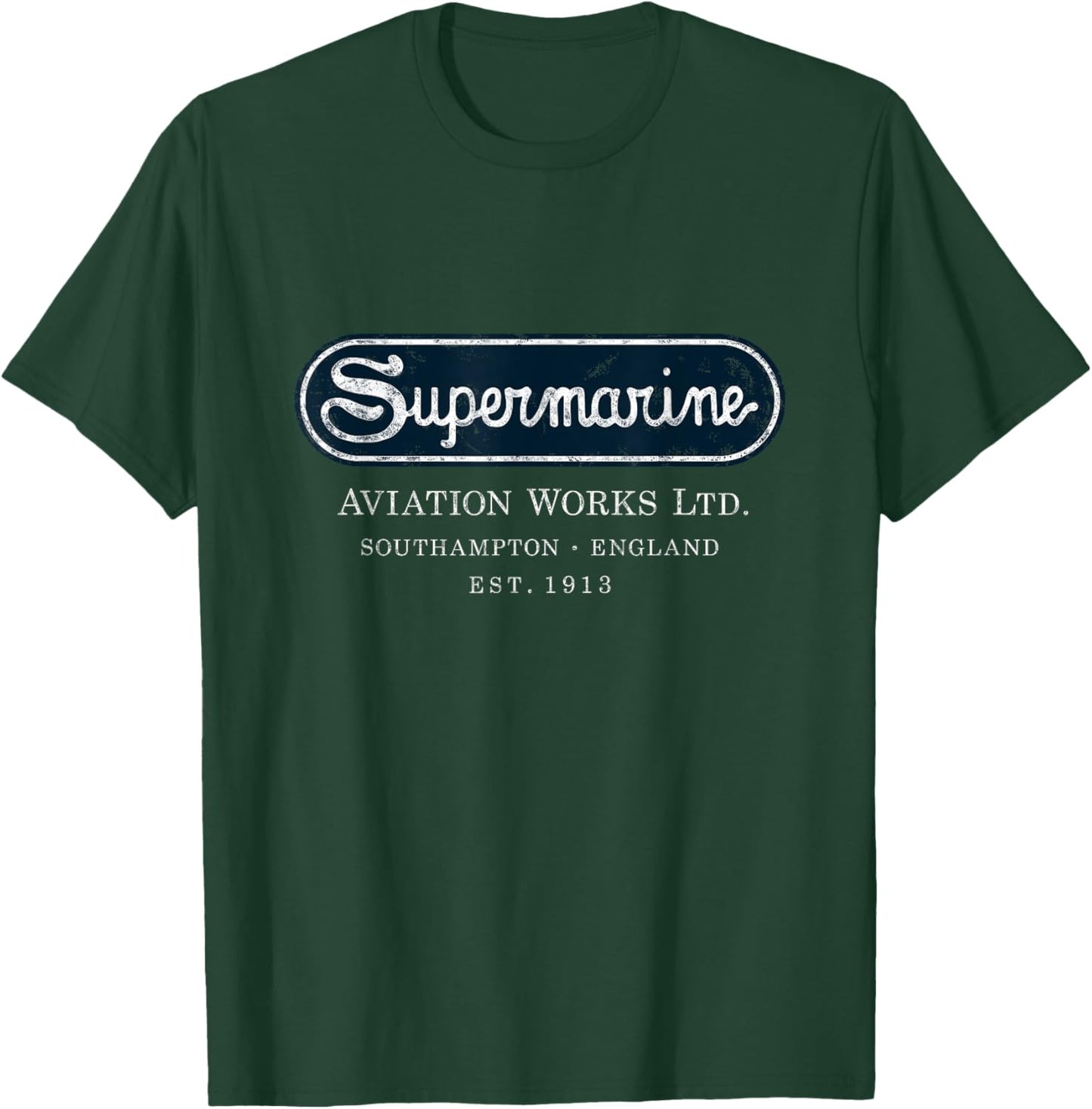 Supermarine Aviation Logo | Vintage Spitfire Fighter Plane T-Shirt - T-Shirt | Forest