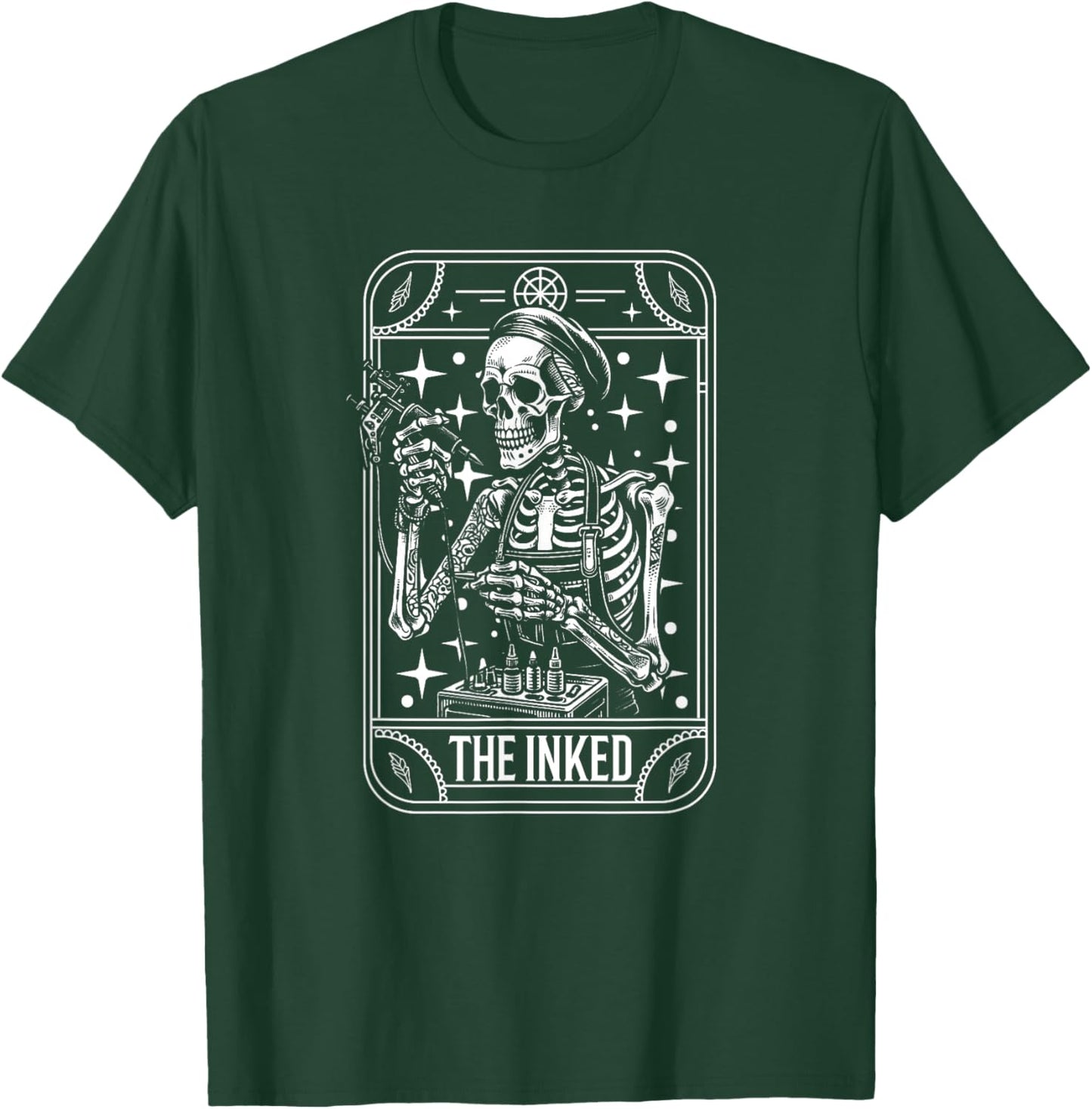 Tattoo Artist Tattooist Tattooer - Skeleton Tarot Card T-Shirt - T-Shirt | Forest