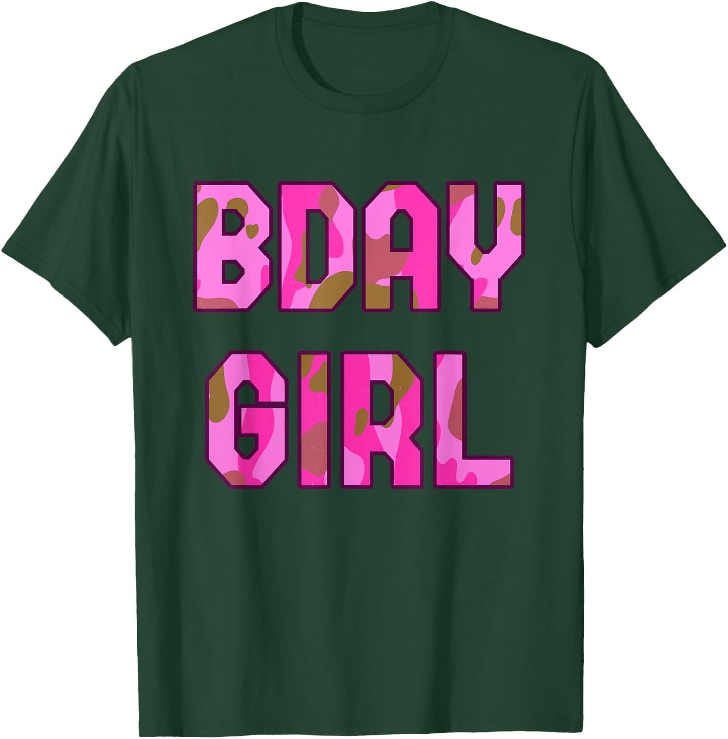 Camouflage Hunter Bday Girl Pink Camo Huntress Birthday T-Shirt - T-Shirt | Forest