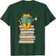Reading Cat - Funny Book & Tea Lover Gift Short Sleeve T-Shirt - T-Shirt | Forest