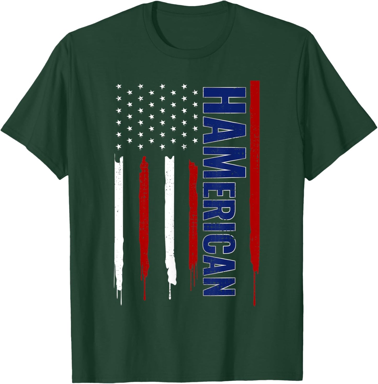 Funny Amateur Ham Radio 4th July USA Flag Patriotic Nerd T-Shirt - T-Shirt | Forest