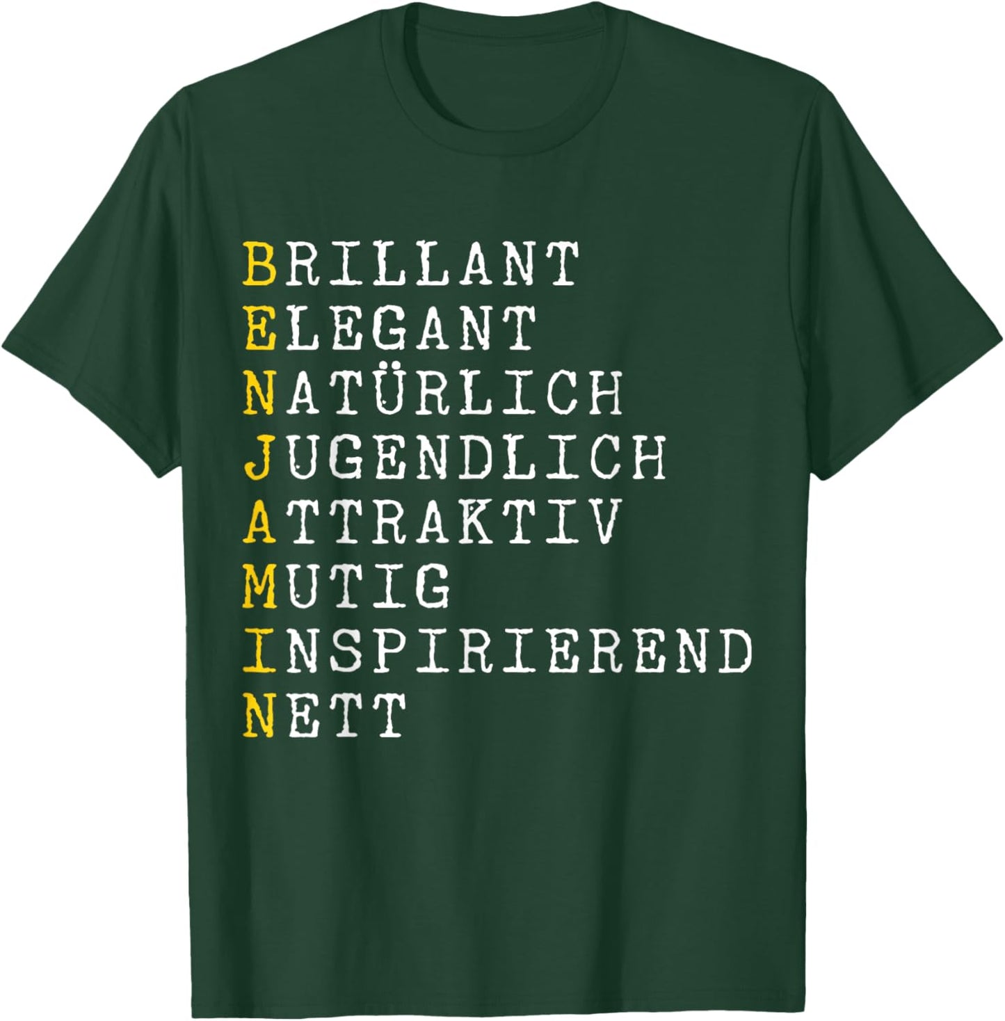 Benjamin Adjektive Personalisiert, Benjamin Name, Benjamin T-Shirt - T-Shirt | Forest