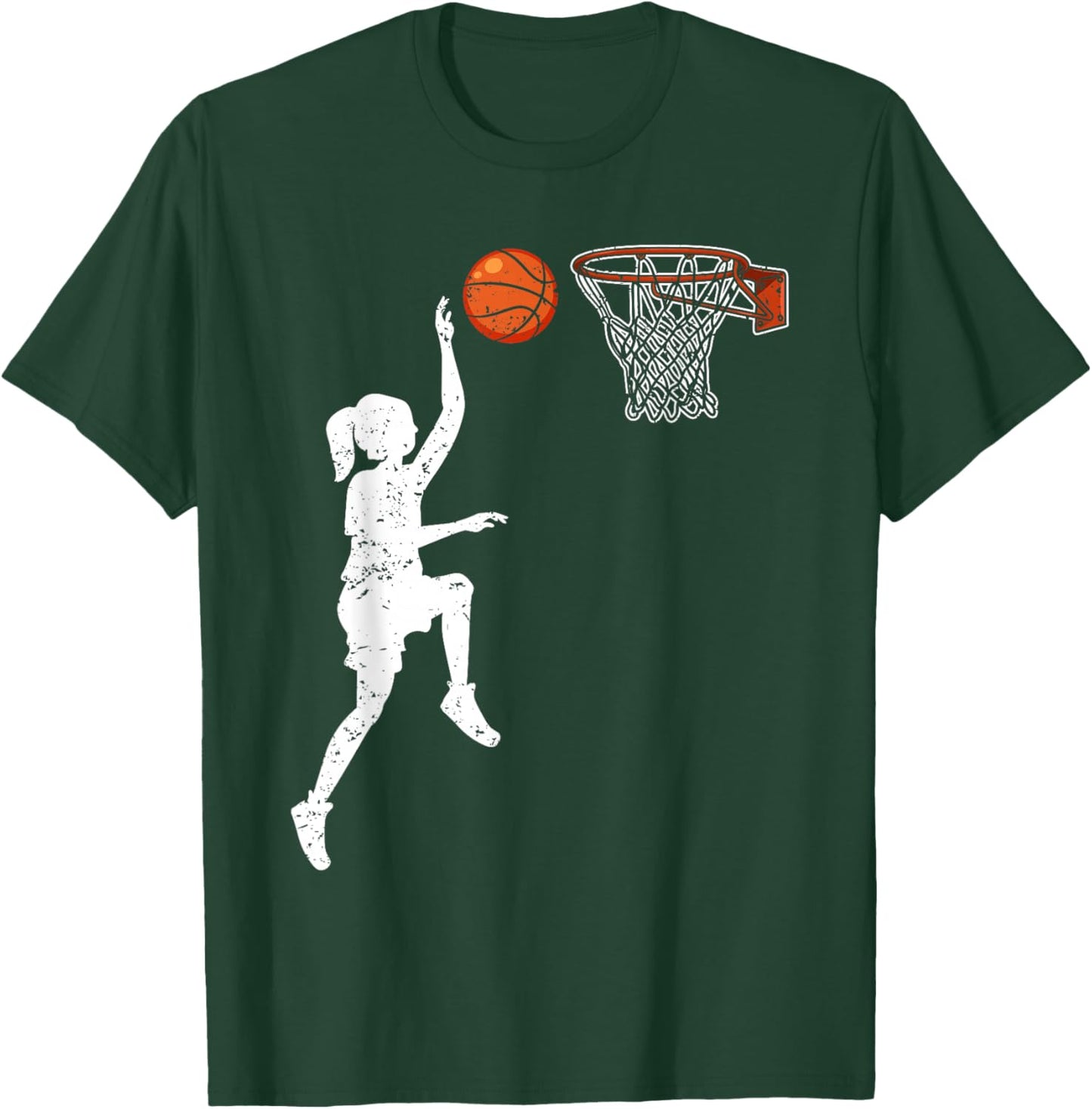 Basketball Girl Woman T-Shirt - T-Shirt | Forest