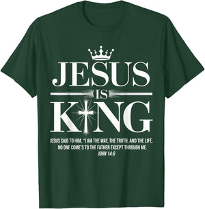 Jesus Is King Christian John 14:6 Bible Verse Costume T-Shirt - T-Shirt | Forest