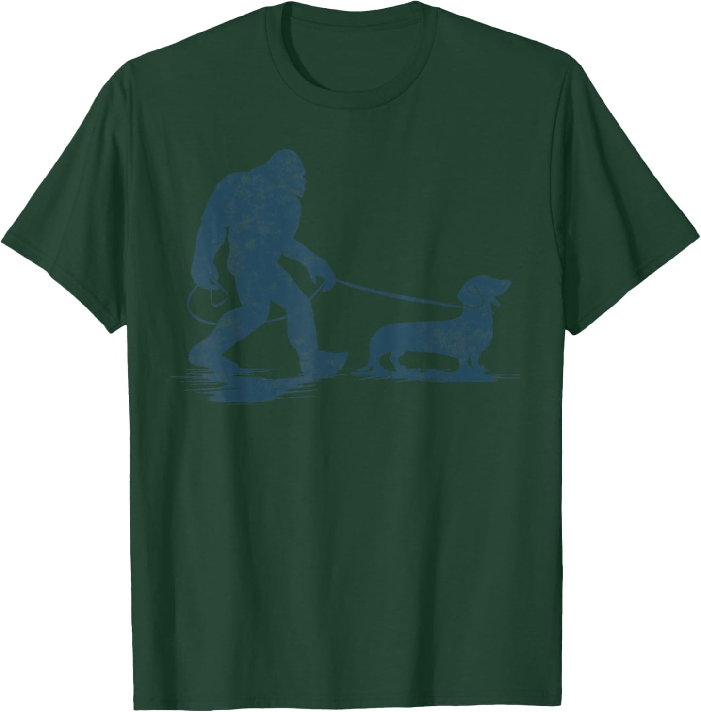 Dachshund Dog Bigfoot Walking Funny Wiener Dog Dad Gifts T-Shirt - T-Shirt | Forest