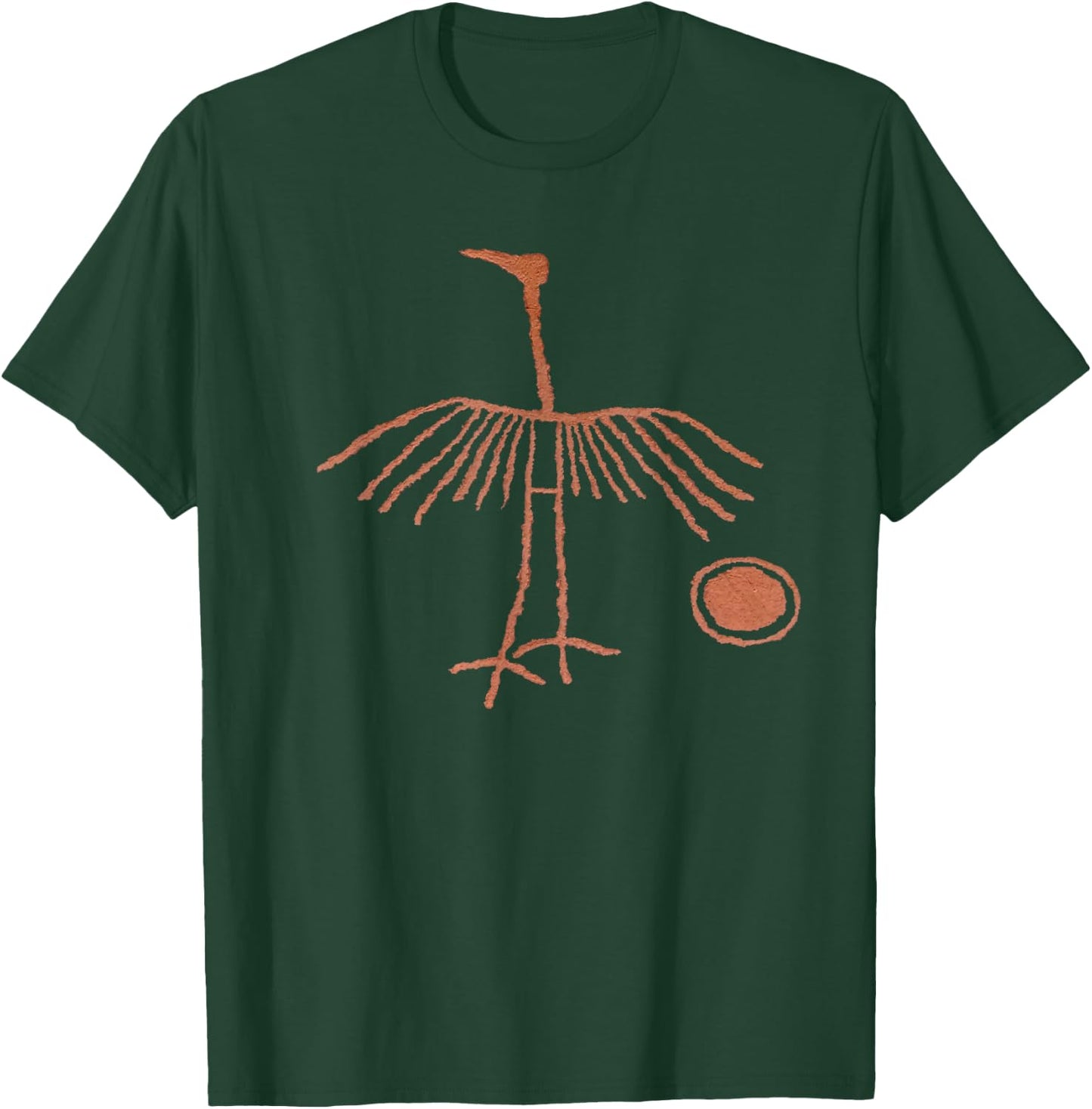 Crane Petroglyph. T-Shirt - T-Shirt | Forest