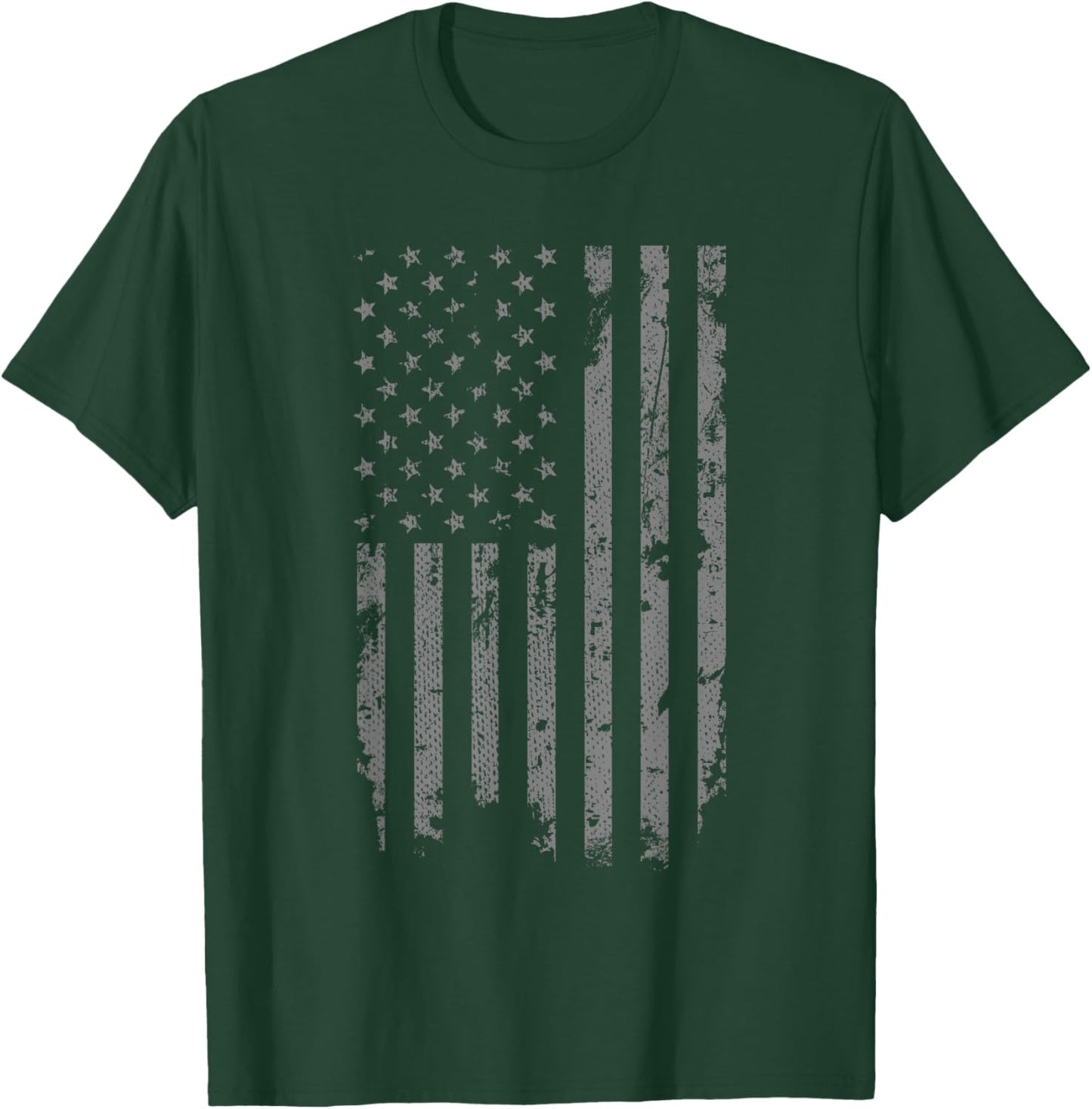 Threadrock Vintage Distressed American Flag - -Adults & Kids - Black - Small - Short Sleeve T-Shirt - T-Shirt | Forest