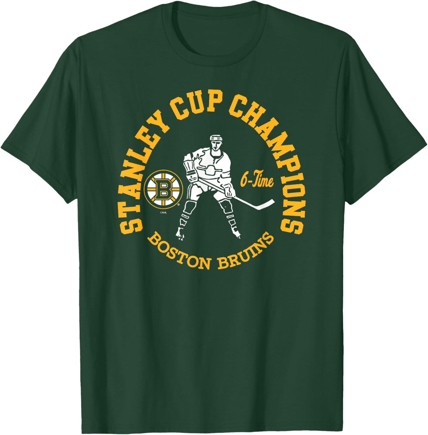 Boston Bruins Stanley Cup Champions 6-Time Black T-Shirt - T-Shirt | Forest