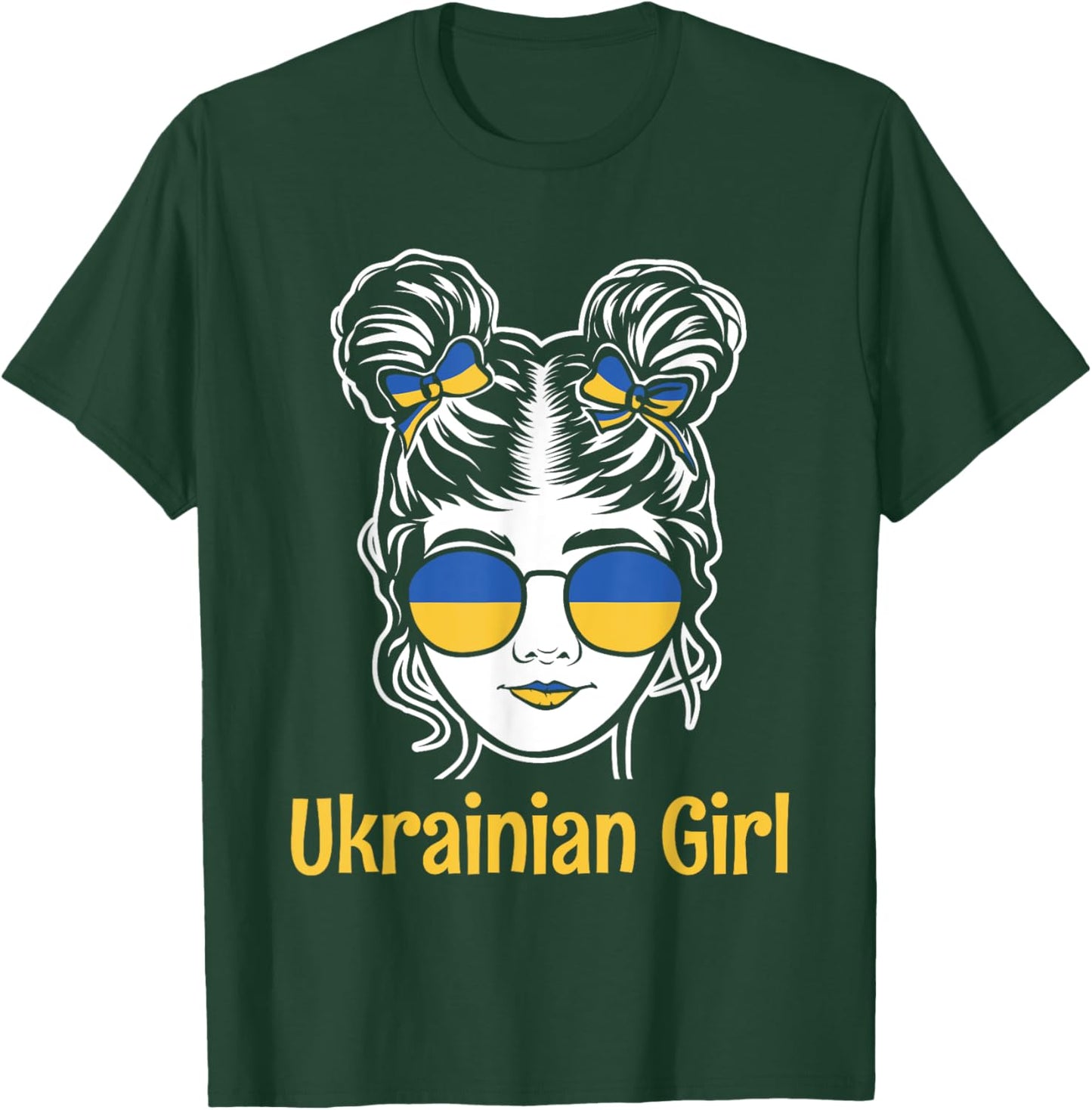 Ukrainian Girl Flag Symbol Love Support Ukraine Country Gift T-Shirt - T-Shirt | Forest