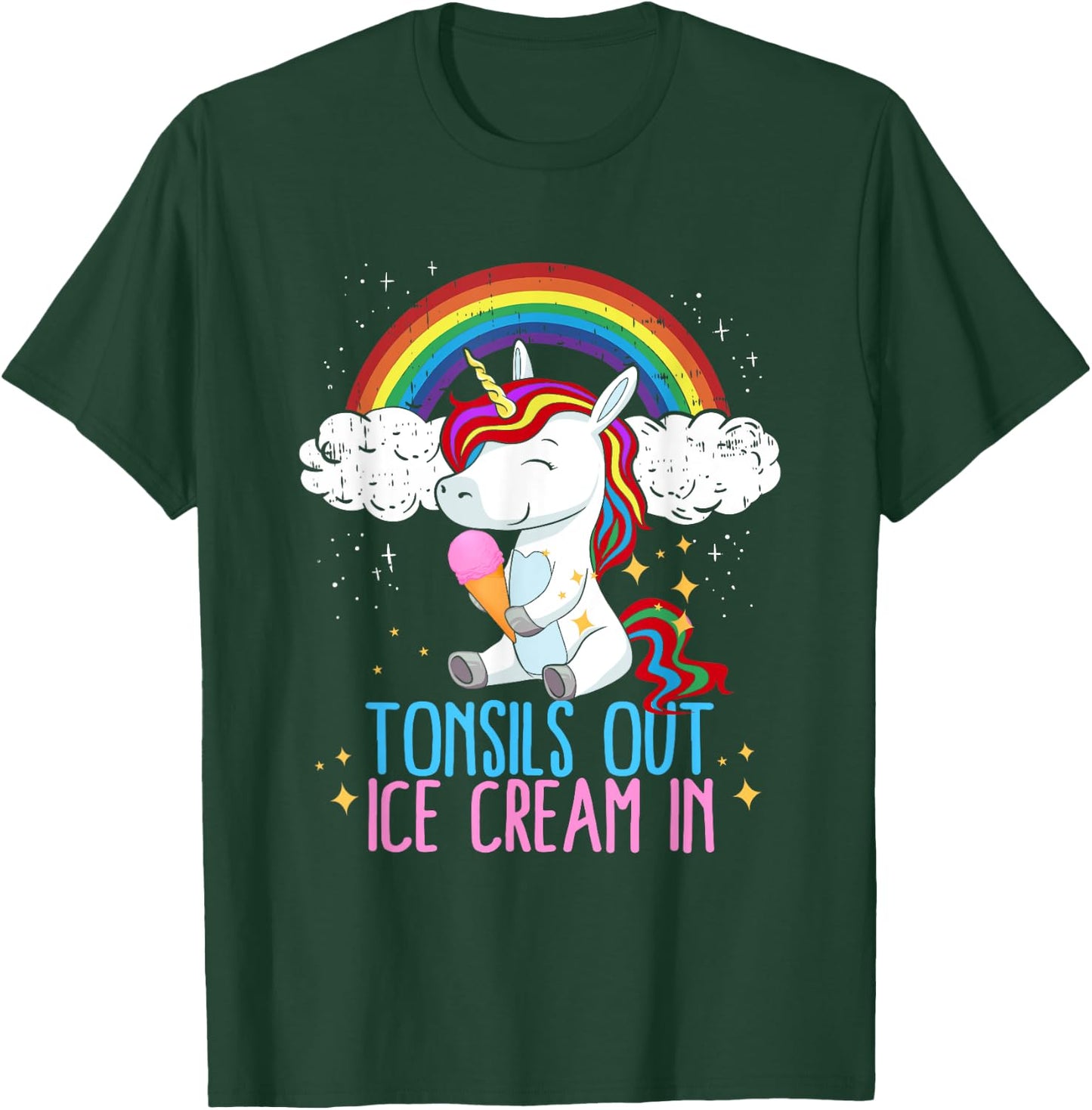 Tonsils Out Ice Cream In Tonsillectomy Tonsil Removal Girls T-Shirt - T-Shirt | Forest