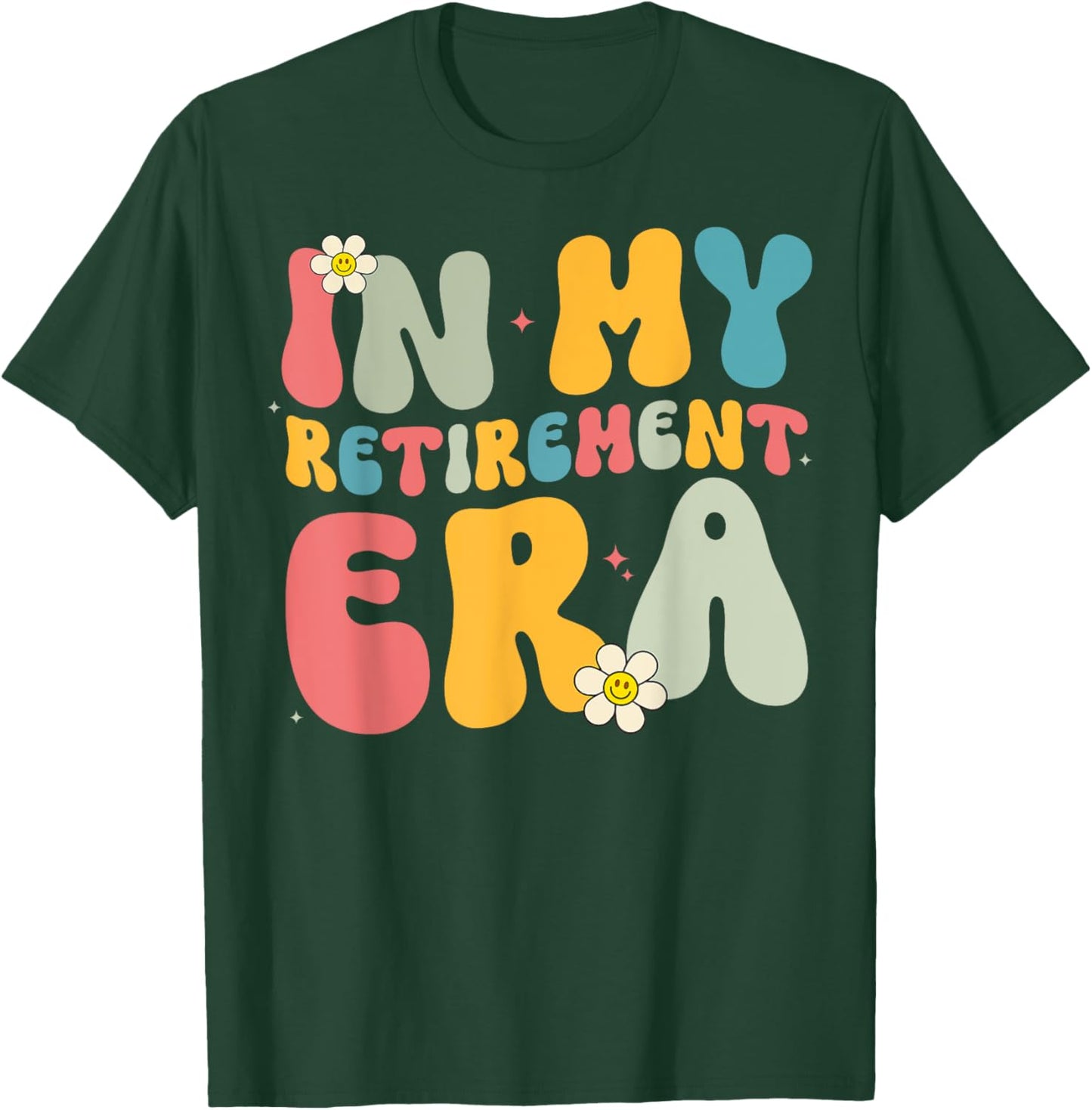 Retro Groovy In My Retirement Era Funny Teacher Retired 2024 T-Shirt - T-Shirt | Forest
