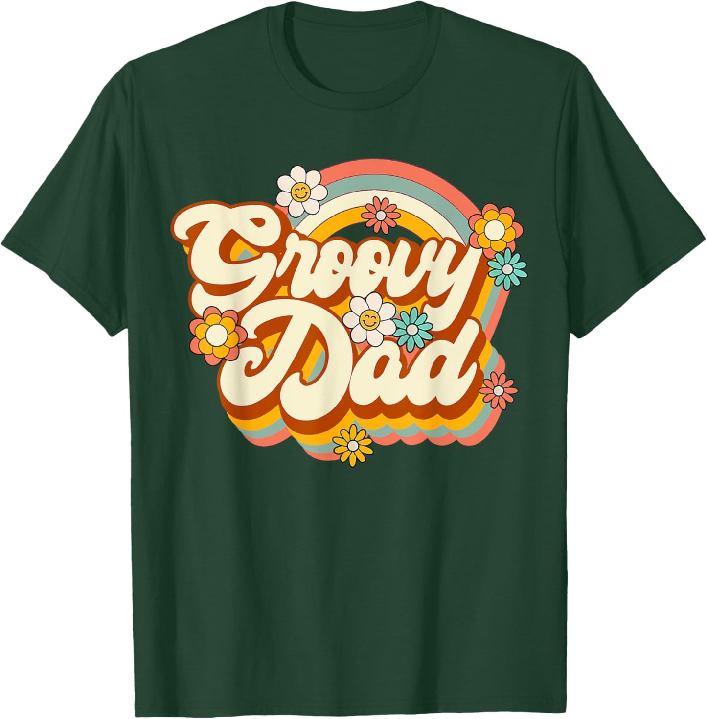 Retro Groovy Dad Family Birthday 60s 70s Hippie Costume T-Shirt - T-Shirt | Forest