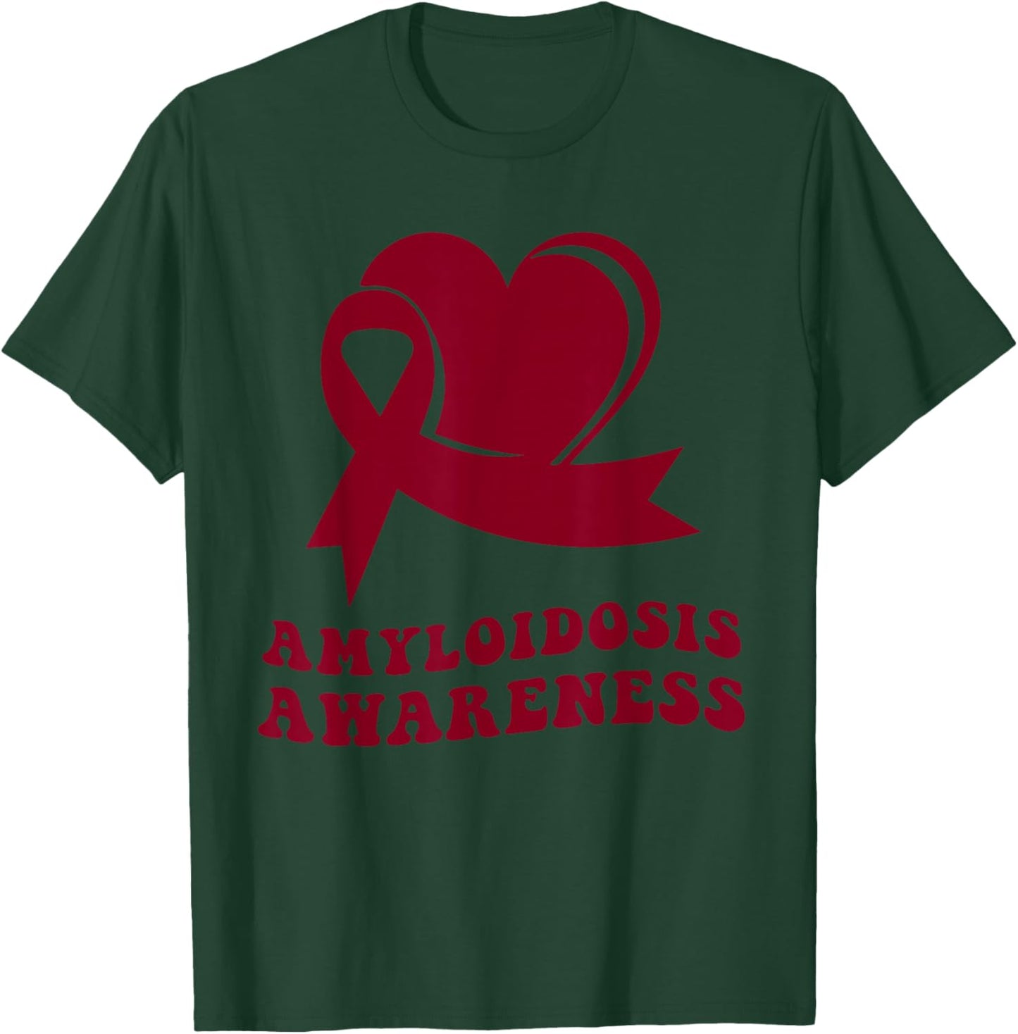 Amyloidosis Awareness Burgundy Ribbon T-Shirt - T-Shirt | Forest