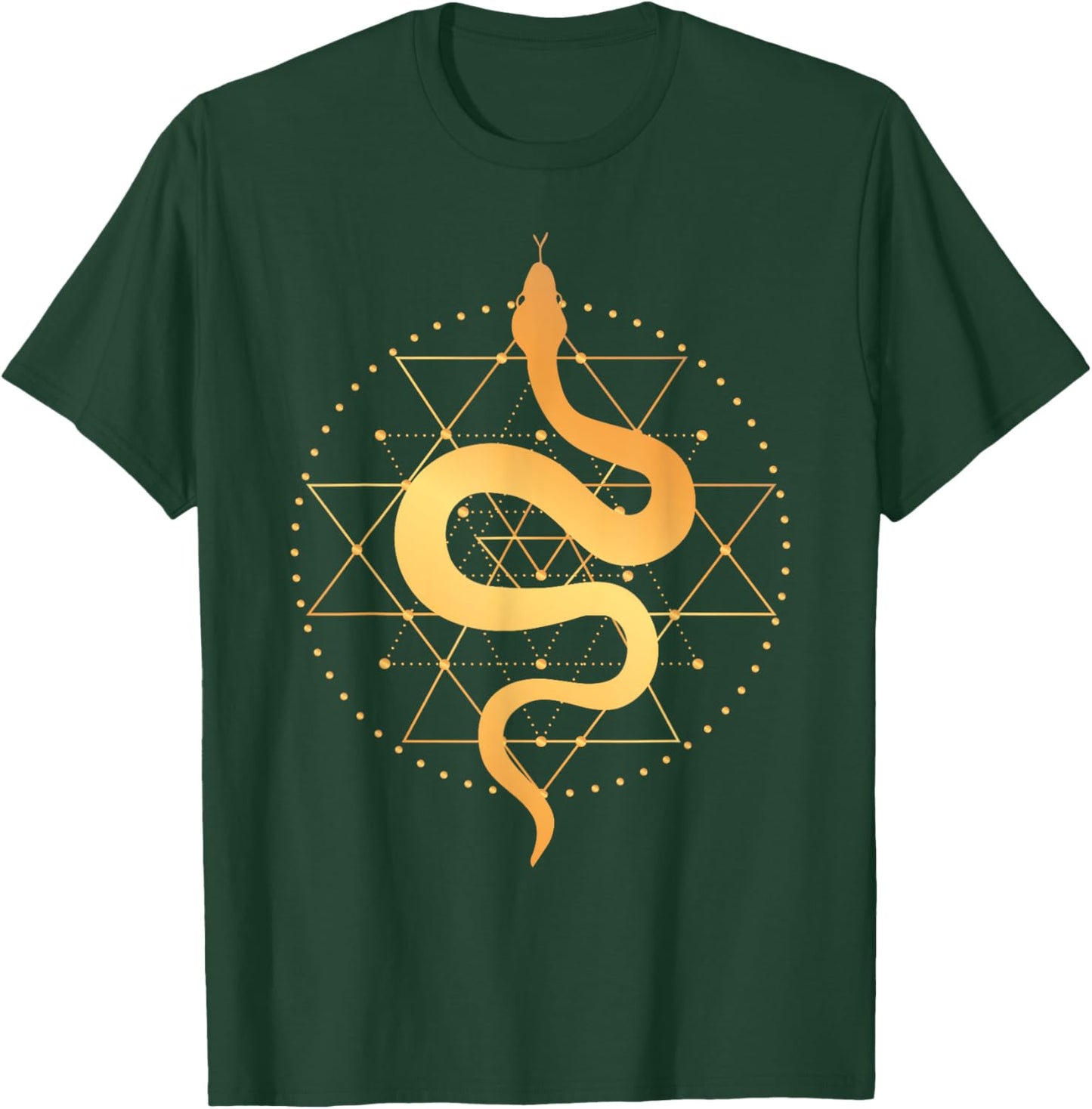Sacred Geometry Art Magic Sacred Snake Goth Occult T-Shirt - T-Shirt | Forest