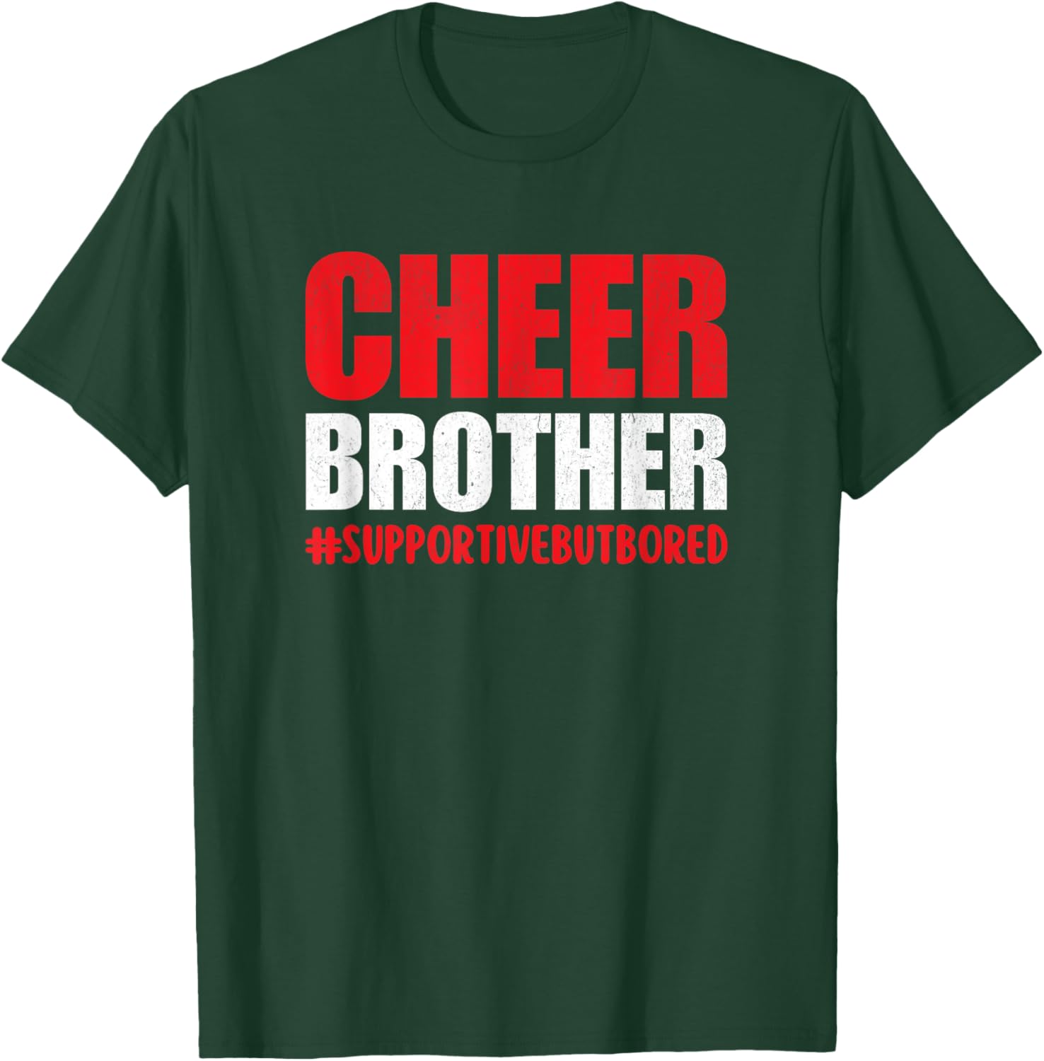 Cheer Bro Supportive but Bored Cheerleader Brother Red T-Shirt - T-Shirt | Forest