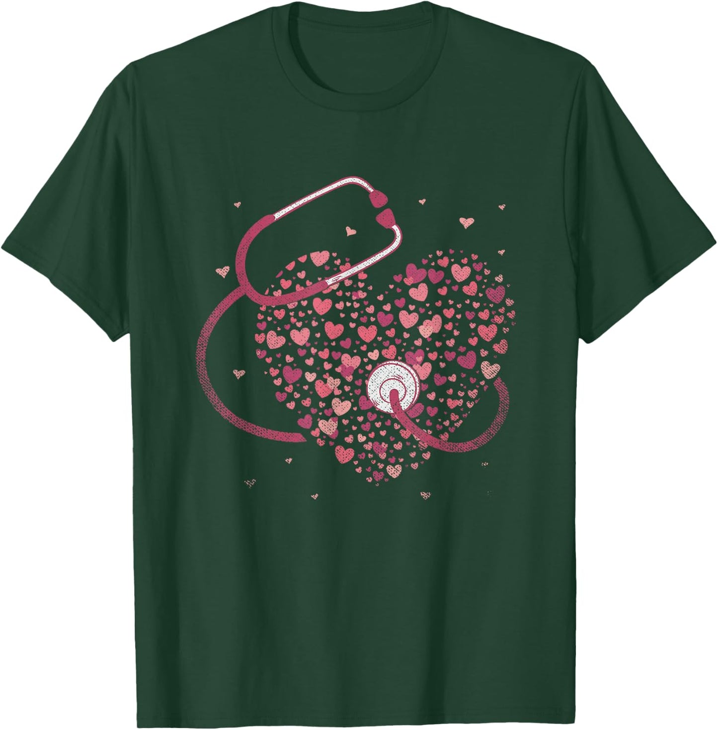 Medicine Gift Stethoscope Heart Nurse T-Shirt - T-Shirt | Forest