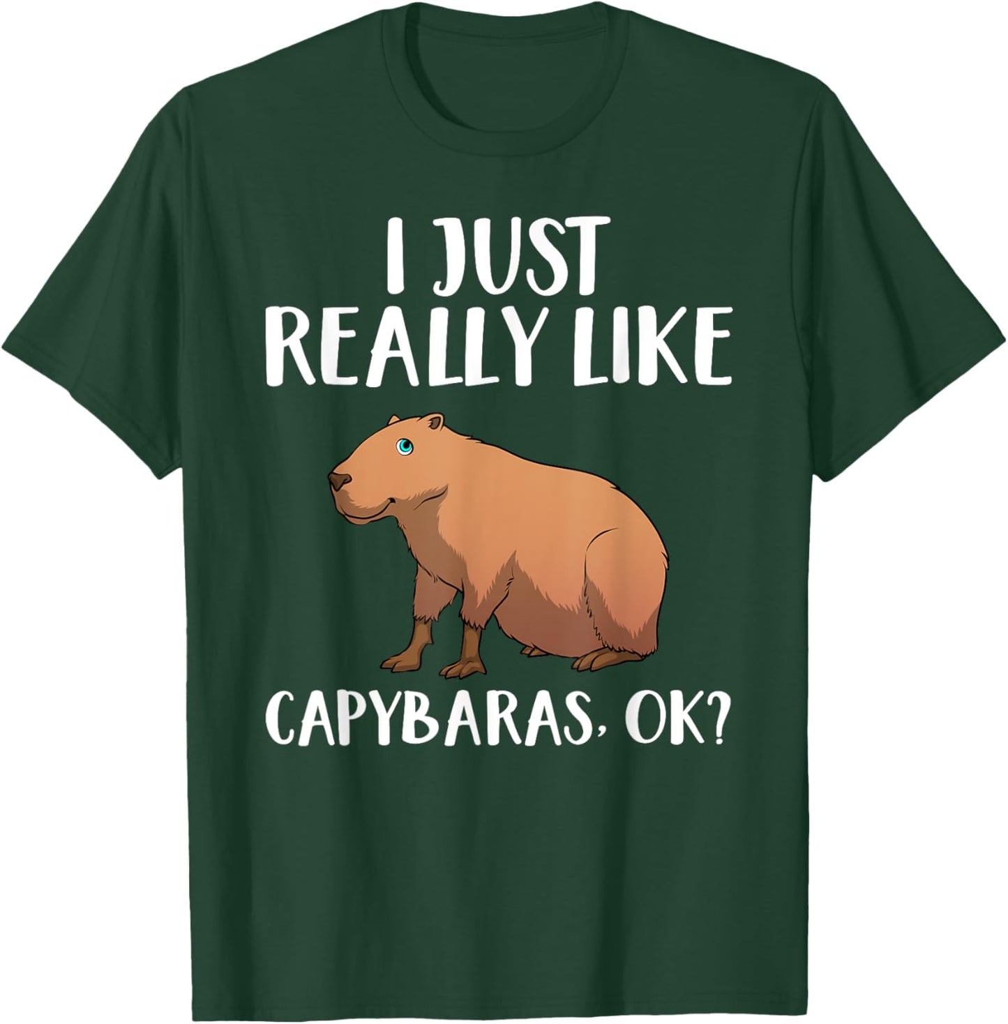 Cool Capybara Art Women Kids Rodent Animal Capybara T-Shirt - T-Shirt | Forest