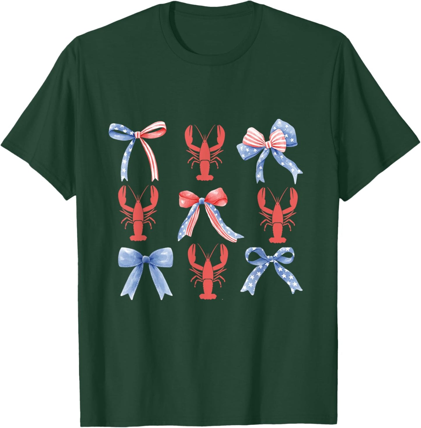 Pink Bows Cute Coquette Crawfish y2k Clean Girl Aesthetic T-Shirt - T-Shirt | Forest