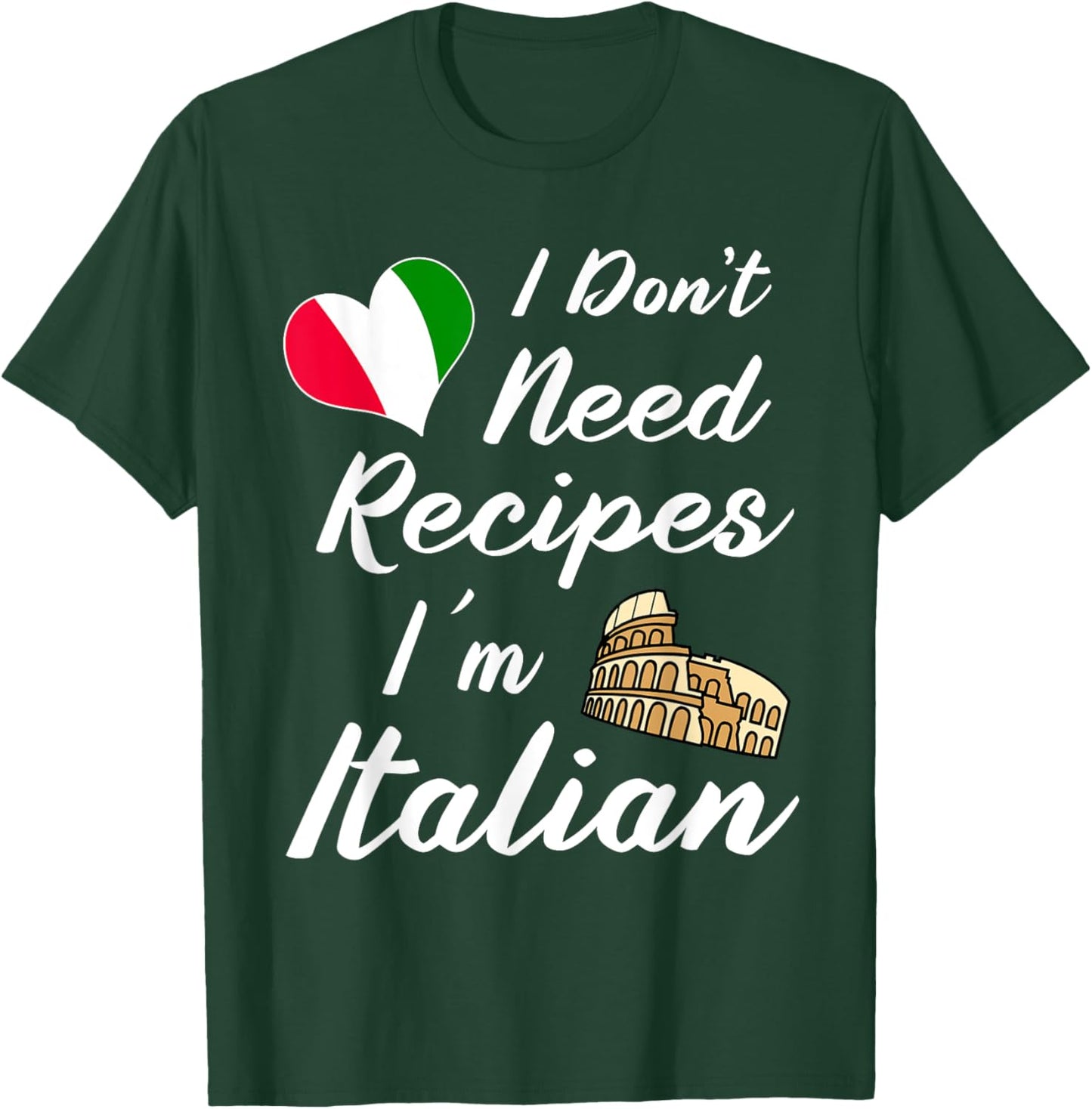 Funny Italian Cooking Knives Supplies Chef Hat Pasta Pizza T-Shirt - T-Shirt | Forest
