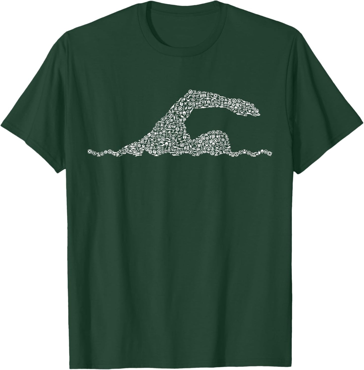 Silhouette Icon Swimmer Gear | Swimming T-Shirt - T-Shirt | Forest