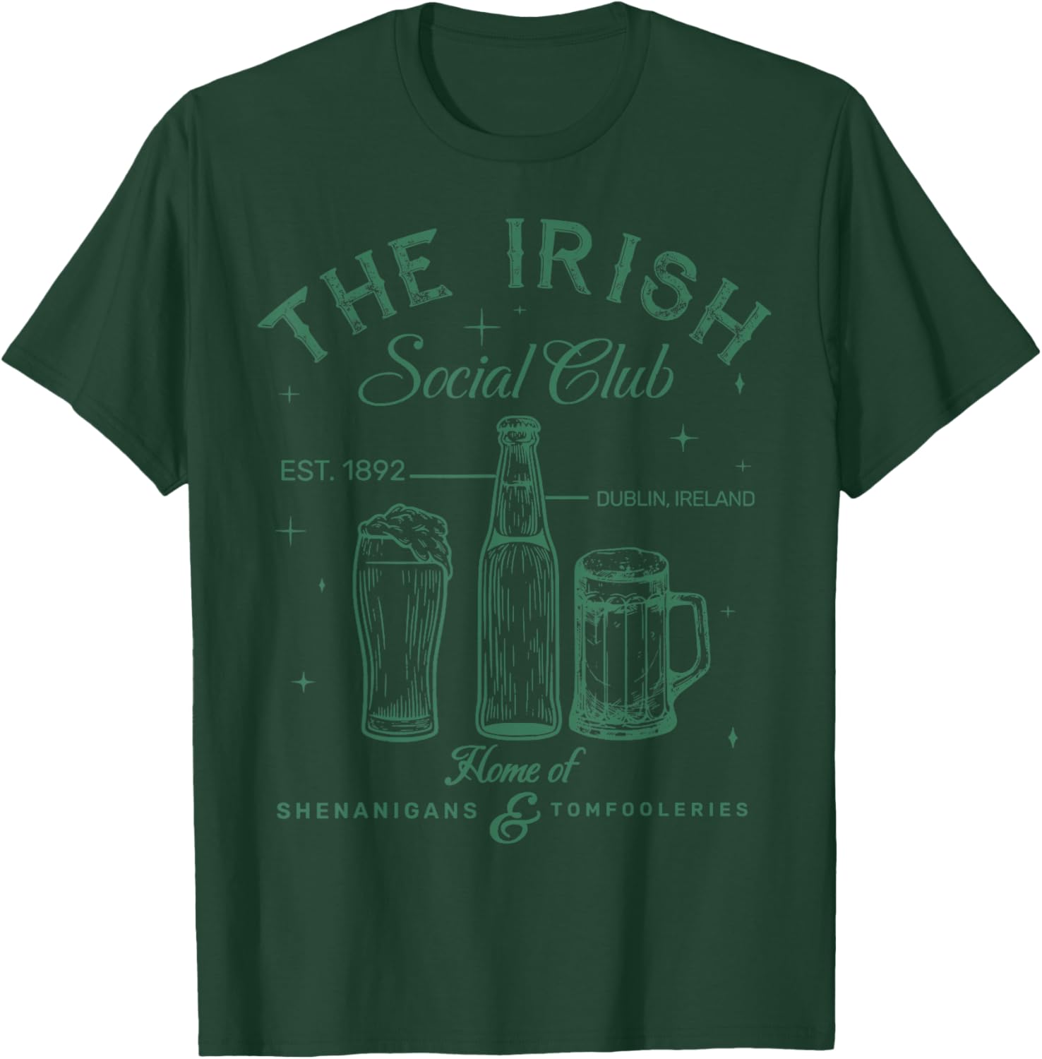 Retro The Irish Social Club Drunk St. Patrick's Day Outfit T-Shirt - T-Shirt | Forest