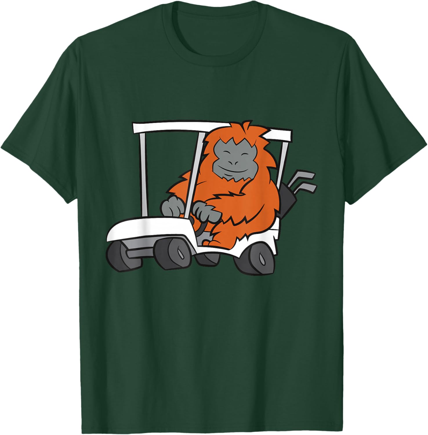 Orangutan Driving Golf Cart Meme Funny Orangutan Monkey T-Shirt - T-Shirt | Forest
