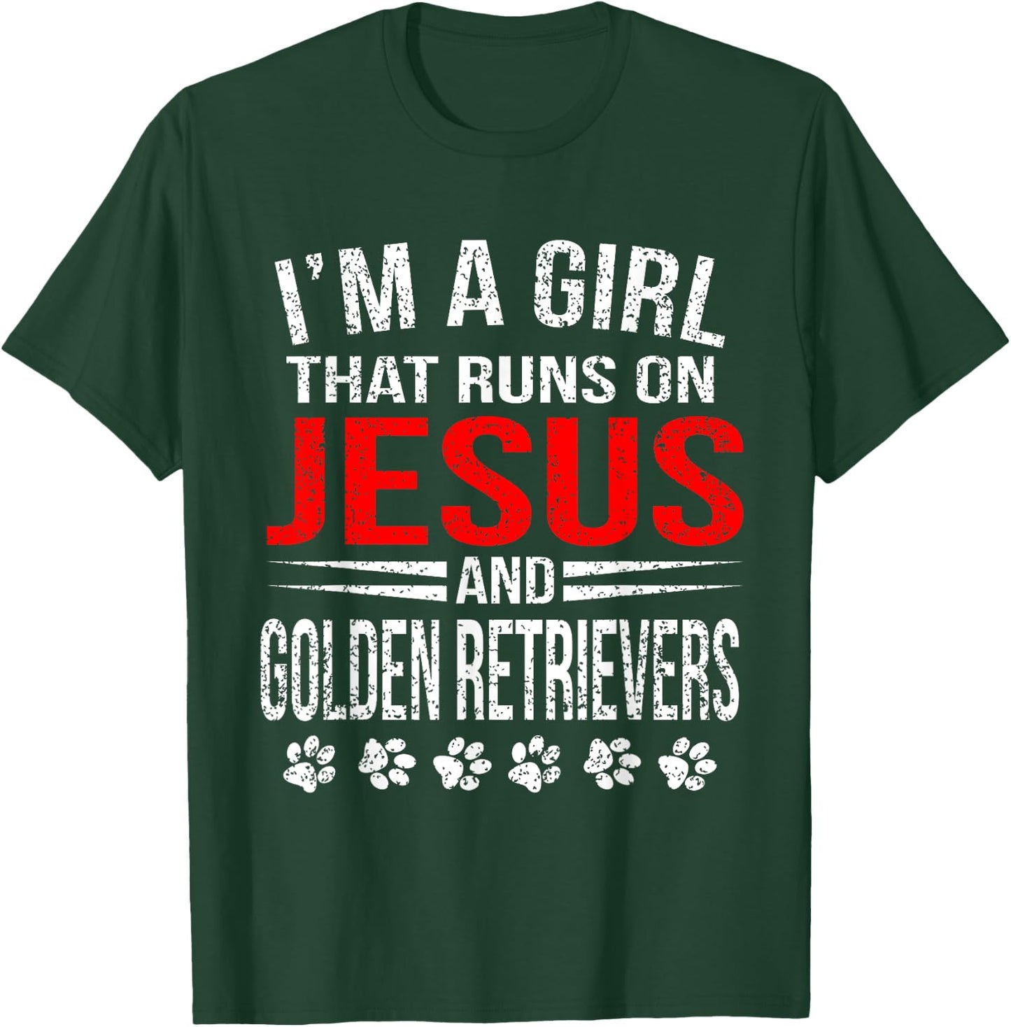 Jesus & Golden Retrievers Girl That Runs On Dog T-Shirt - T-Shirt | Forest