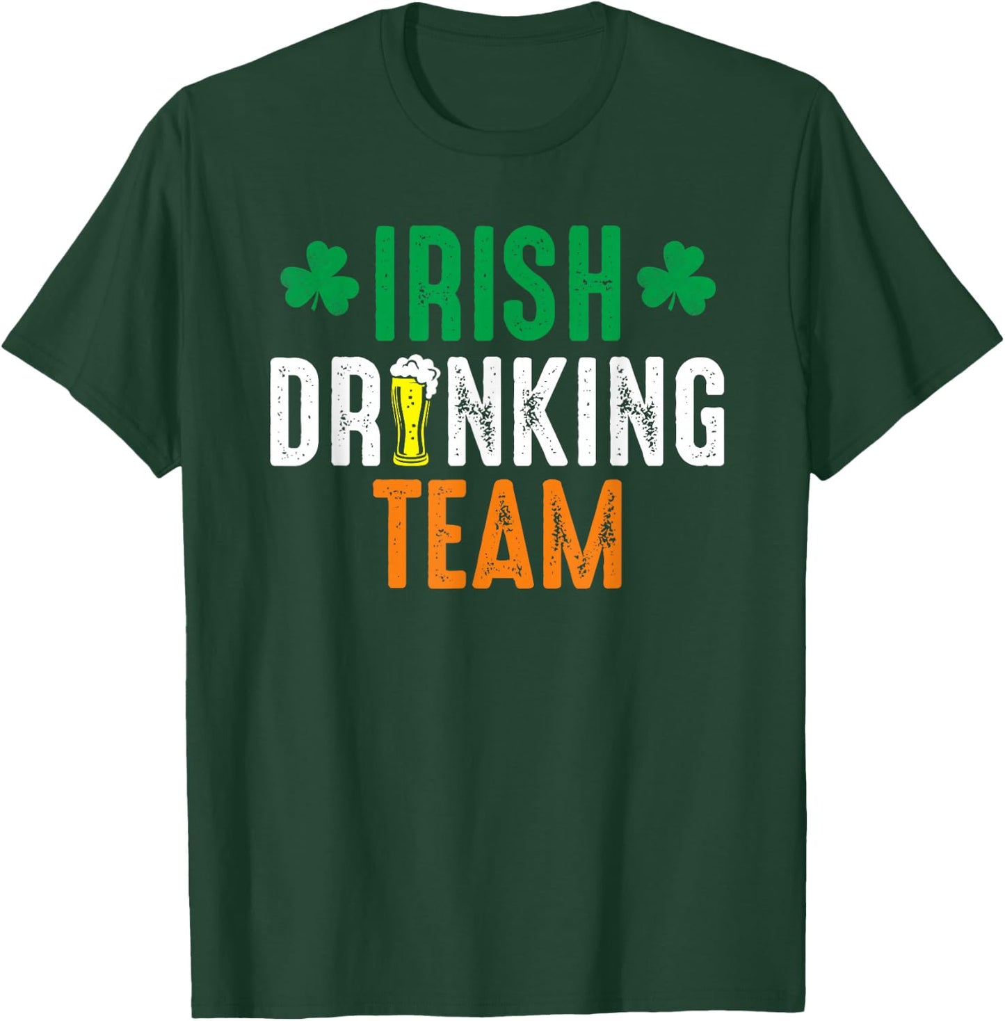 St Patrick's Irish Beer Drinking Team Ireland Flag Clover T-Shirt - T-Shirt | Forest