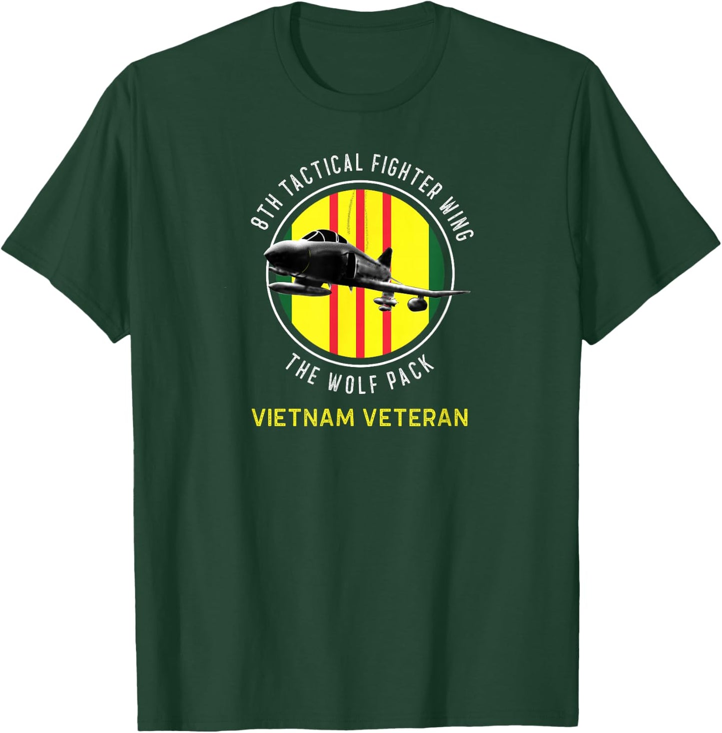 8th TAC Fighter Wing "Wolf Pack" Vietnam Veteran F-4 T-Shirt - T-Shirt | Forest