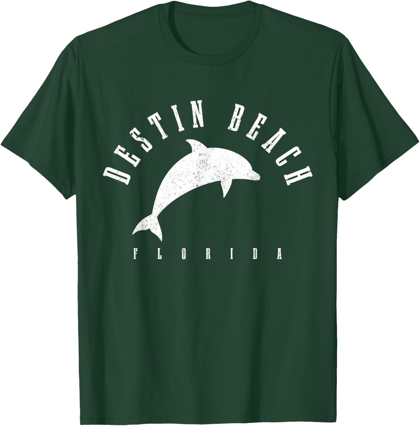 Destin Beach Florida FL Vintage Dolphin Holiday T-Shirt - T-Shirt | Forest