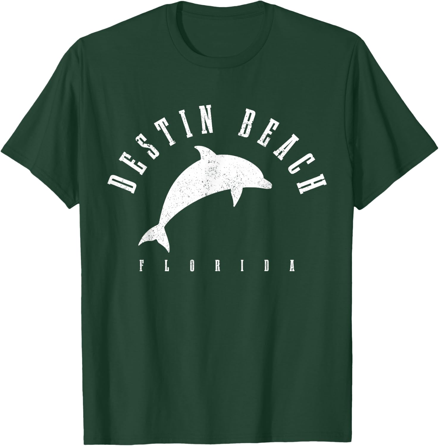 Destin Beach Florida FL Vintage Dolphin Holiday T-Shirt - T-Shirt | Forest