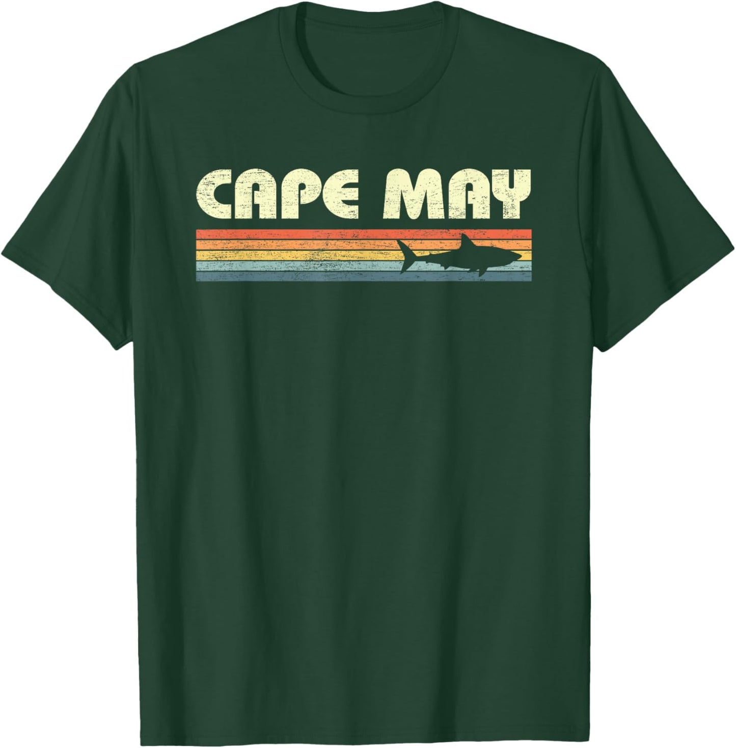 Cape May New Jersey Vintage Shark Souvenir T-Shirt - T-Shirt | Forest