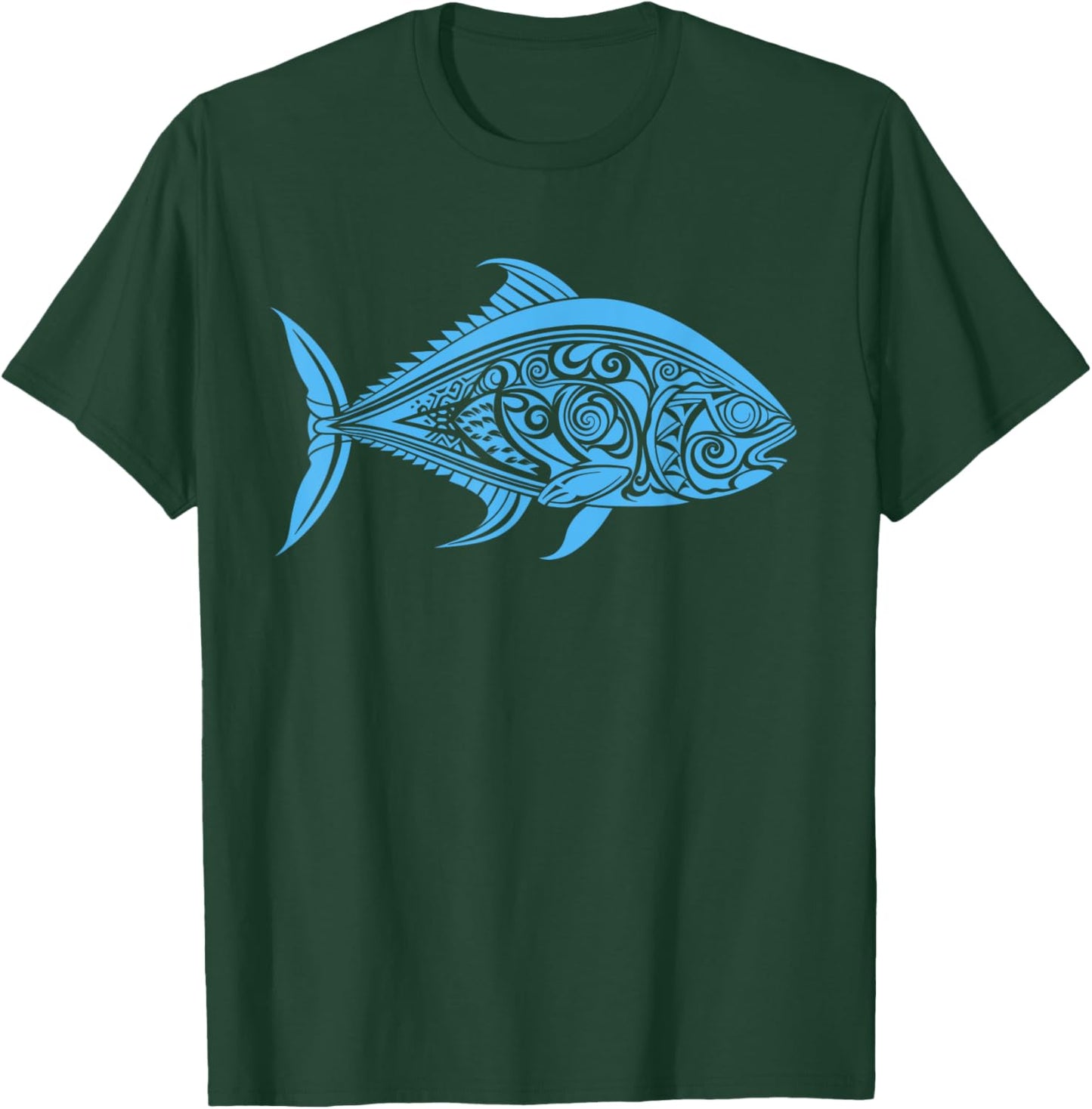 Ulua Fishing Native Hawaiian - Hawaiian Tribal T-Shirt - T-Shirt | Forest
